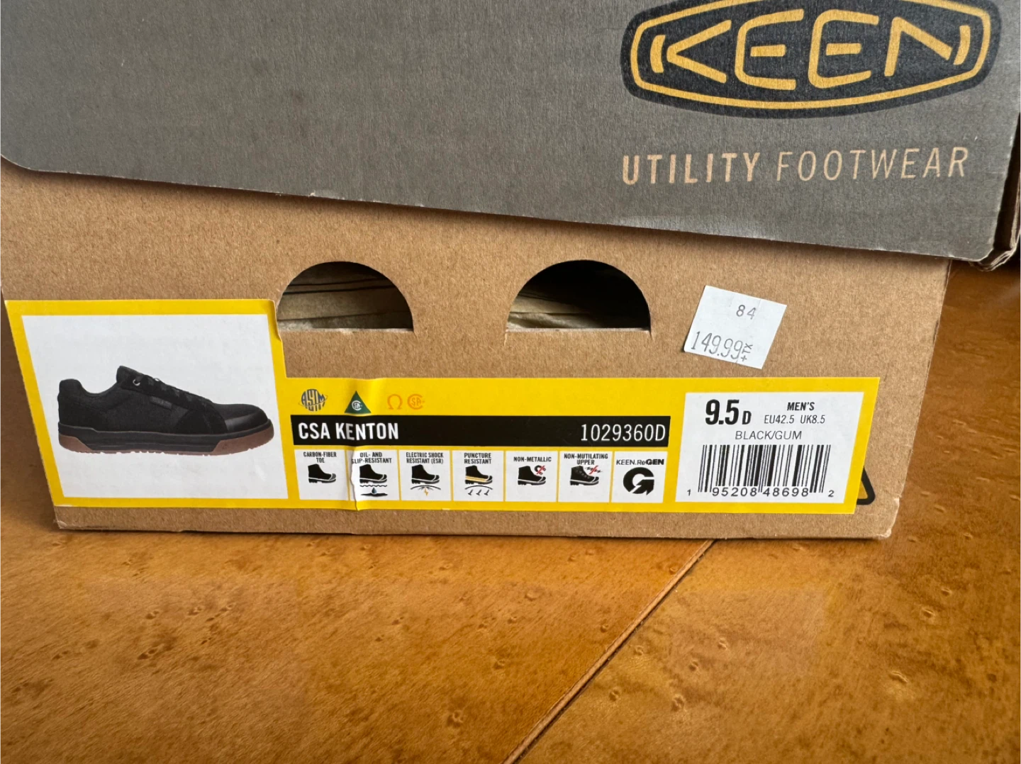 KEEN CSA Kenton Blackgum Work Shoes Size 9.5 - photo 5