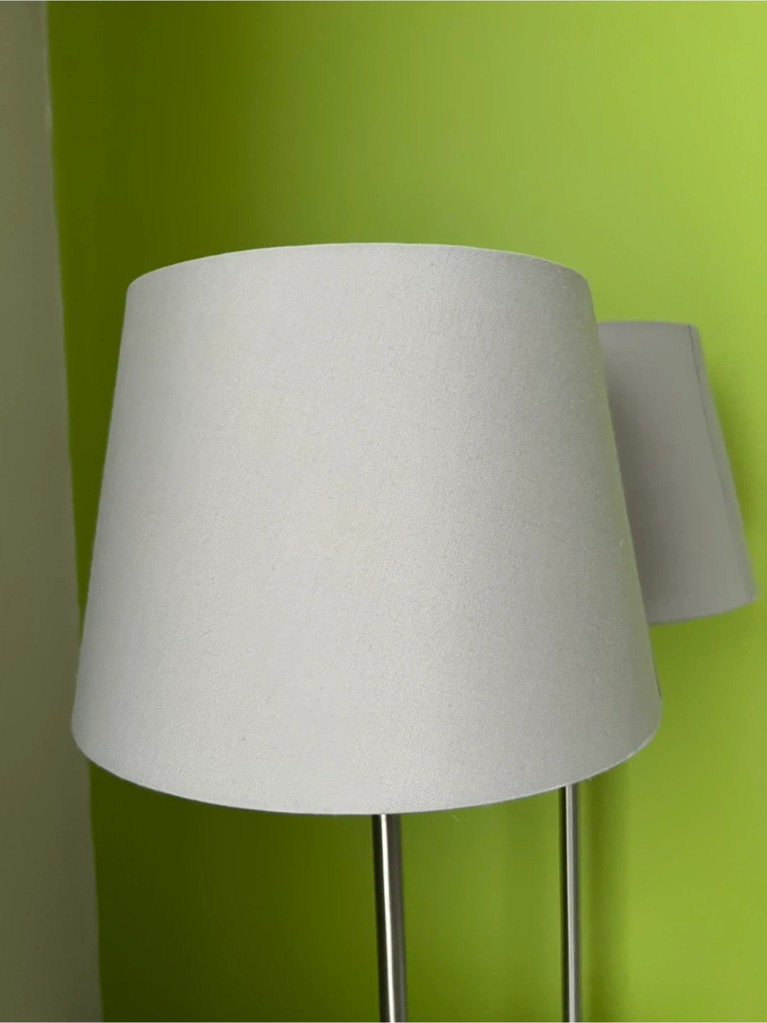 Set of 2 Silver Table Lamps with White Shades