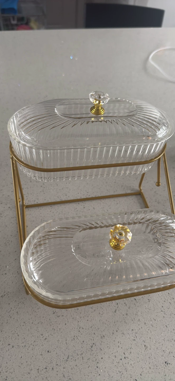 Ramadan decoration Serving Dish Set with Gold Stand