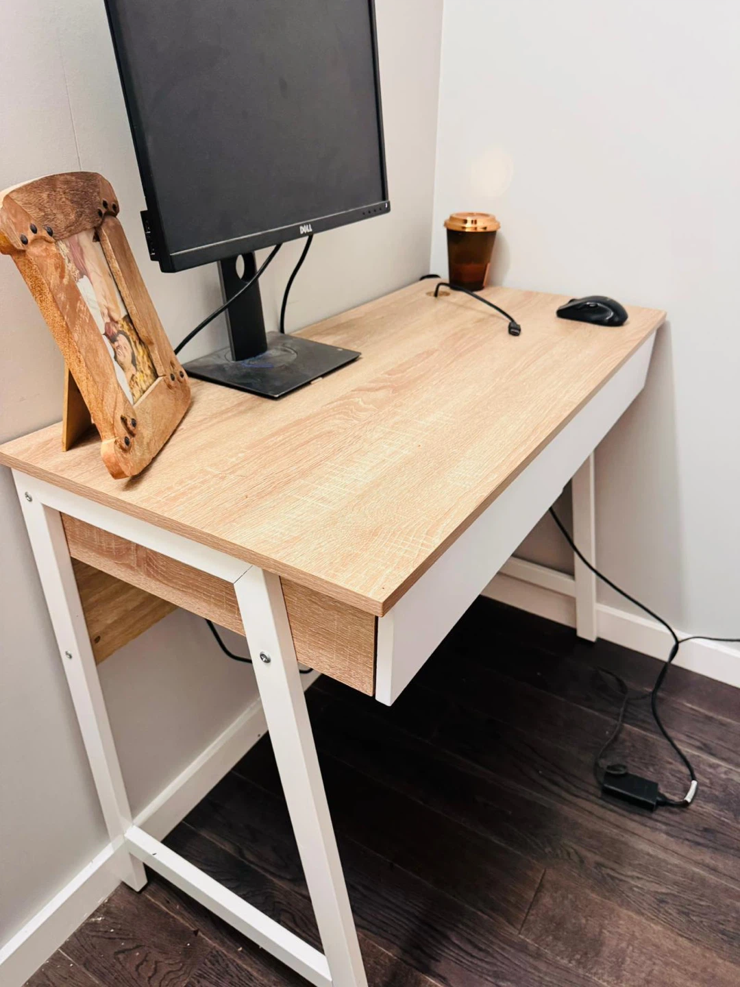 Modern Wood Top Desk with Drawer