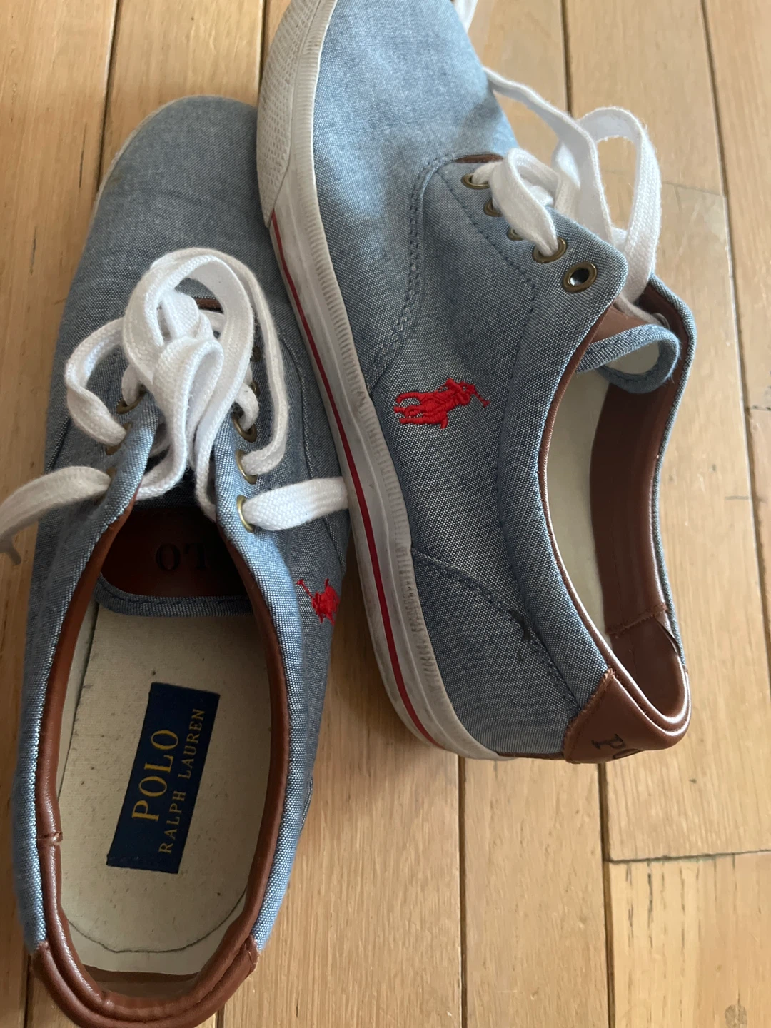 📸Polo Ralph Lauren Vaughn-NE Chambray Sneakers - Size 9.5 - photo 4