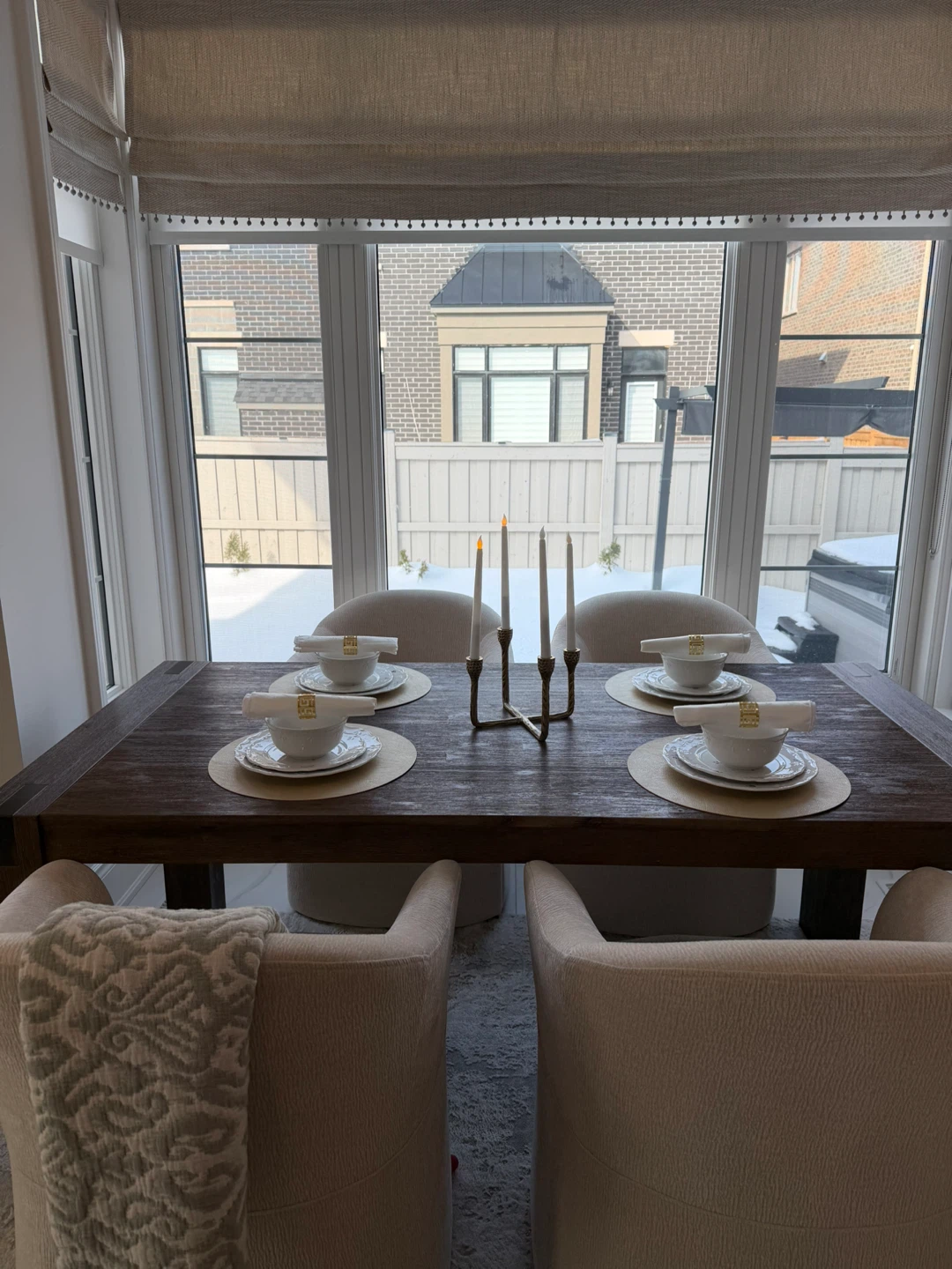 Wooden Dining Table with upholstered Chairs - photo 3