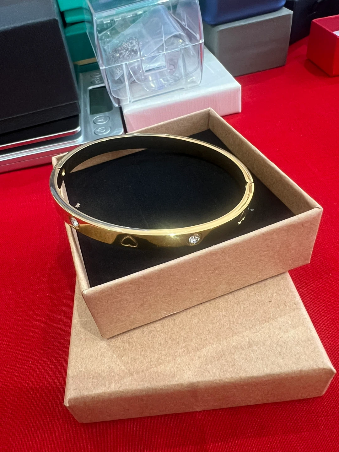 TONSI Gold Tone Bangle Bracelet with Crystals - photo 2