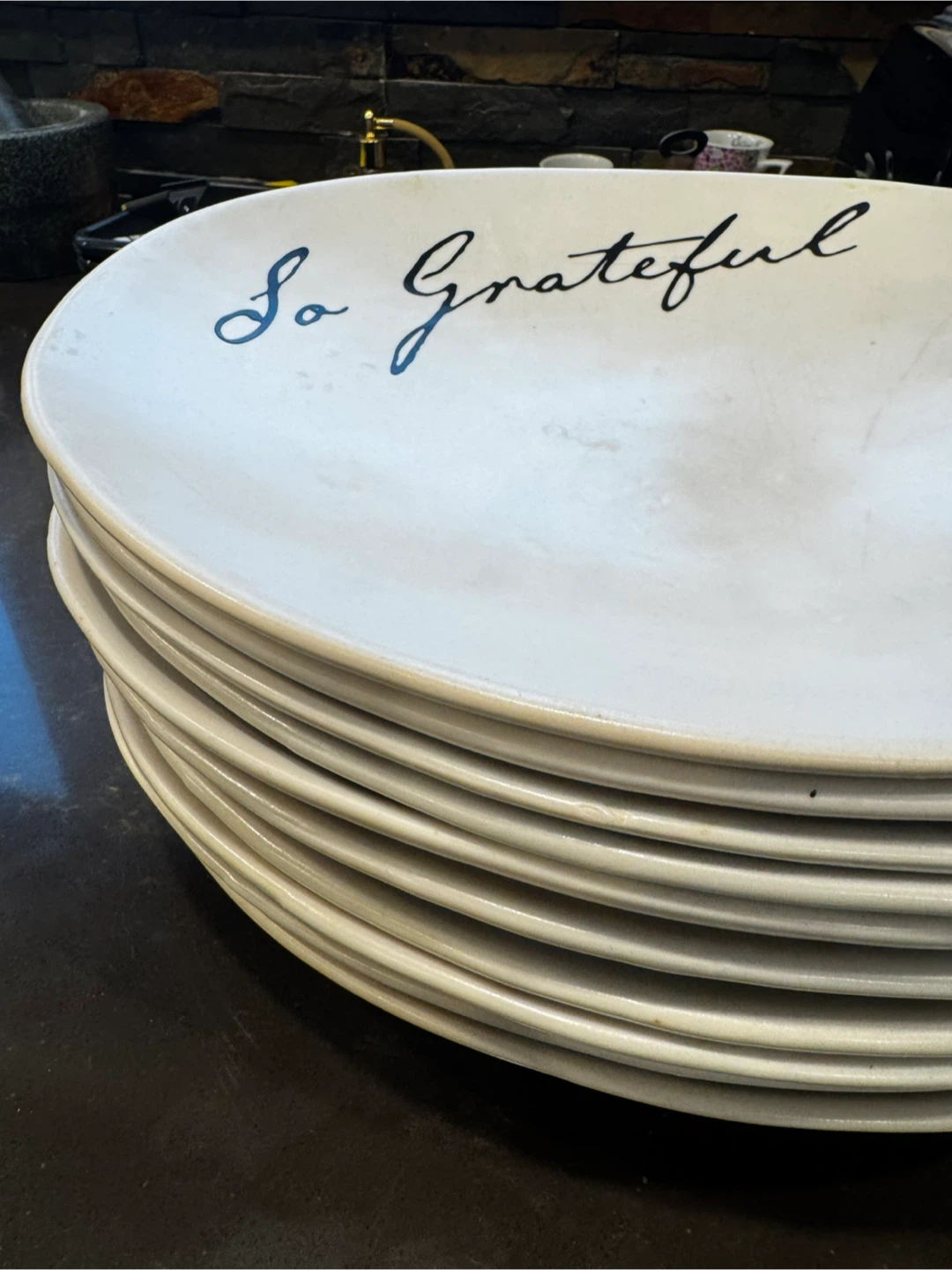 “So Grateful” Plates. Set of 10. - photo 3
