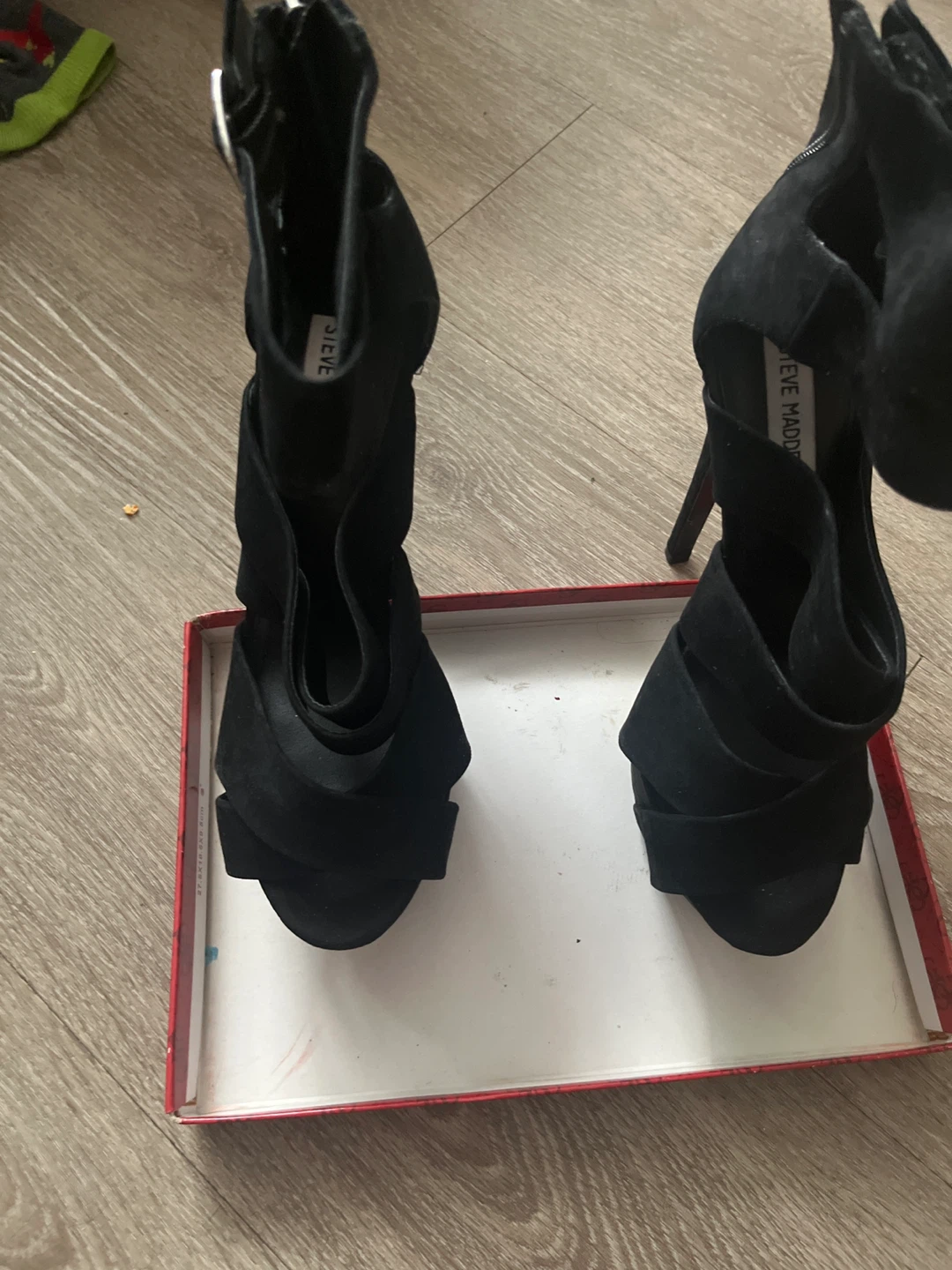 Steve Madden Black Suede Platform Heels