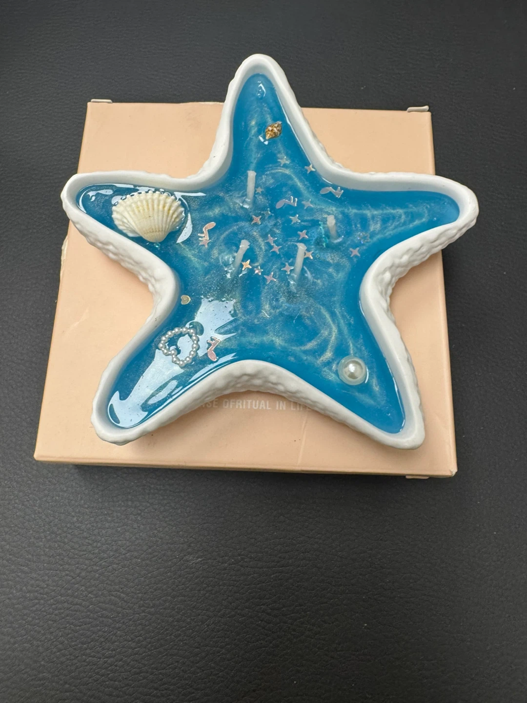 Starfish Shaped Candle with Seashells