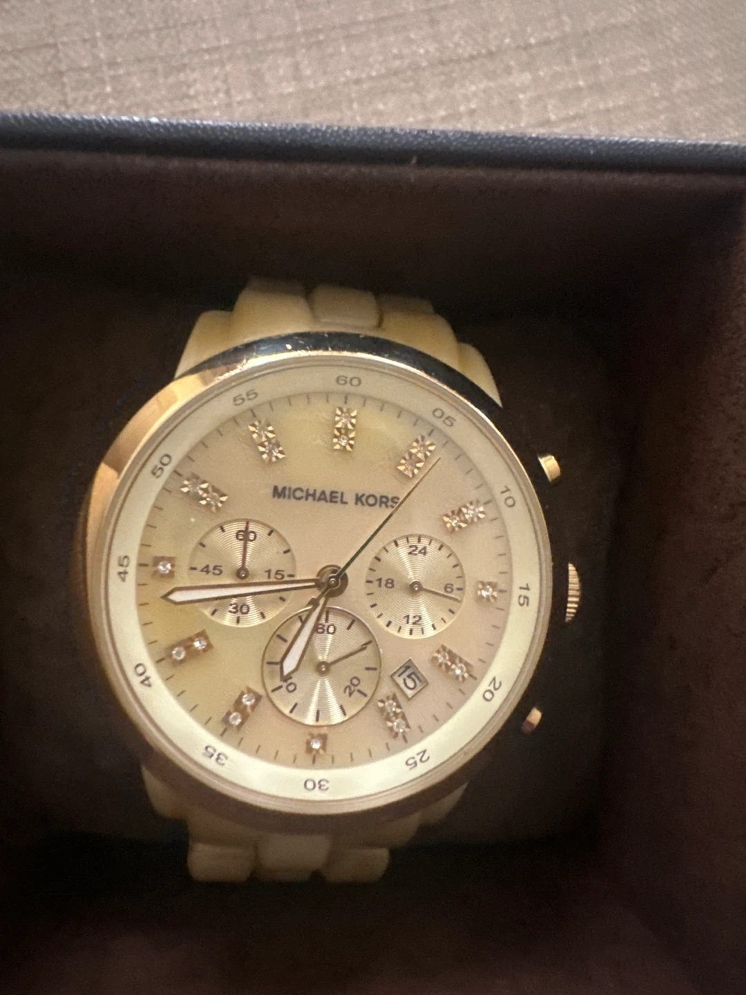 Michael Kors Women's Gold & Cream Chronograph Watch - photo 5