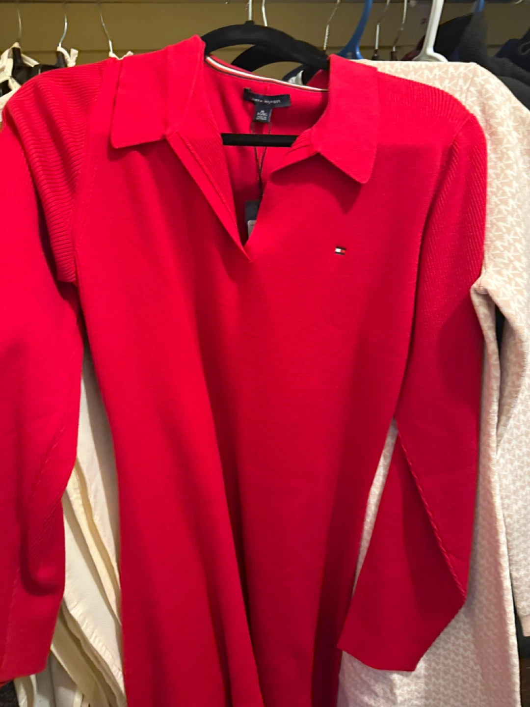 Tommy Hilfiger Women's Red Polo Sweater Dress L - photo 3