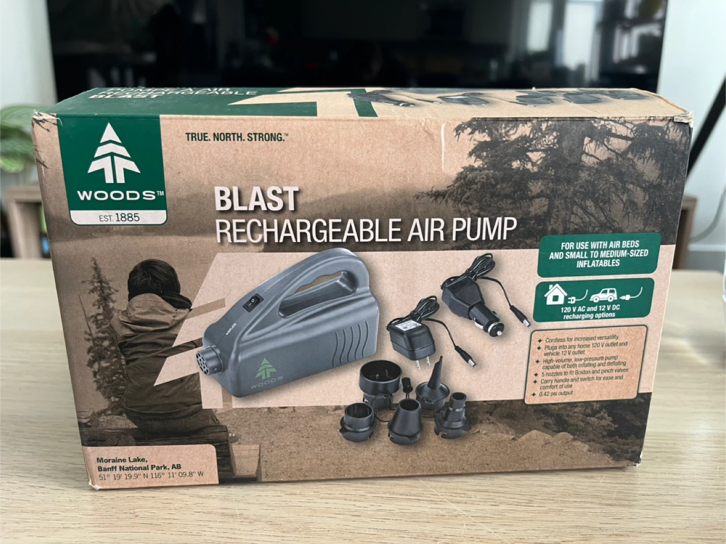Woods Blast Rechargeable Air Pump with AC/DC Adapters