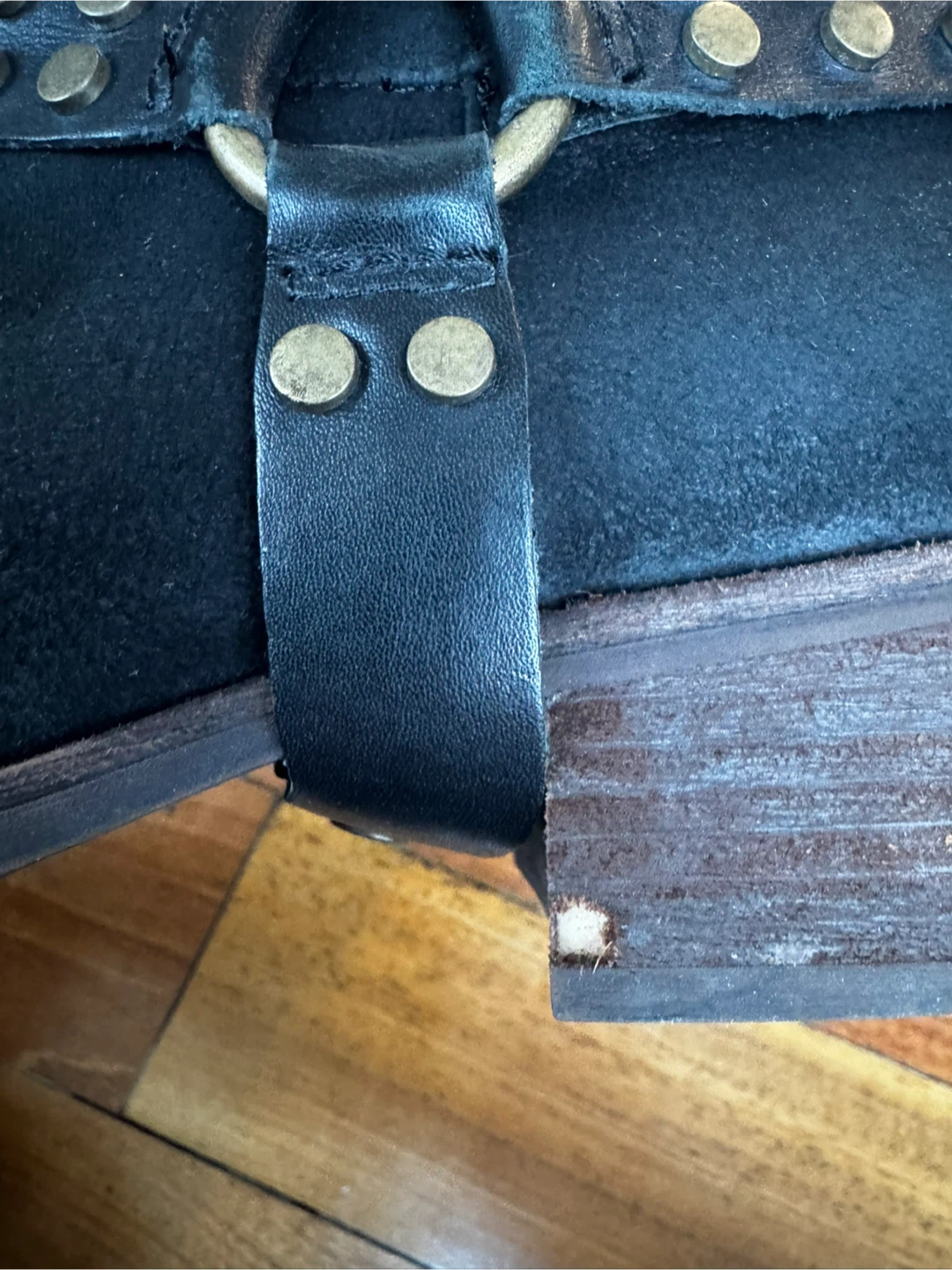 UGG Black Suede Ankle Boots with Studded Strap - Size 7 - photo 4
