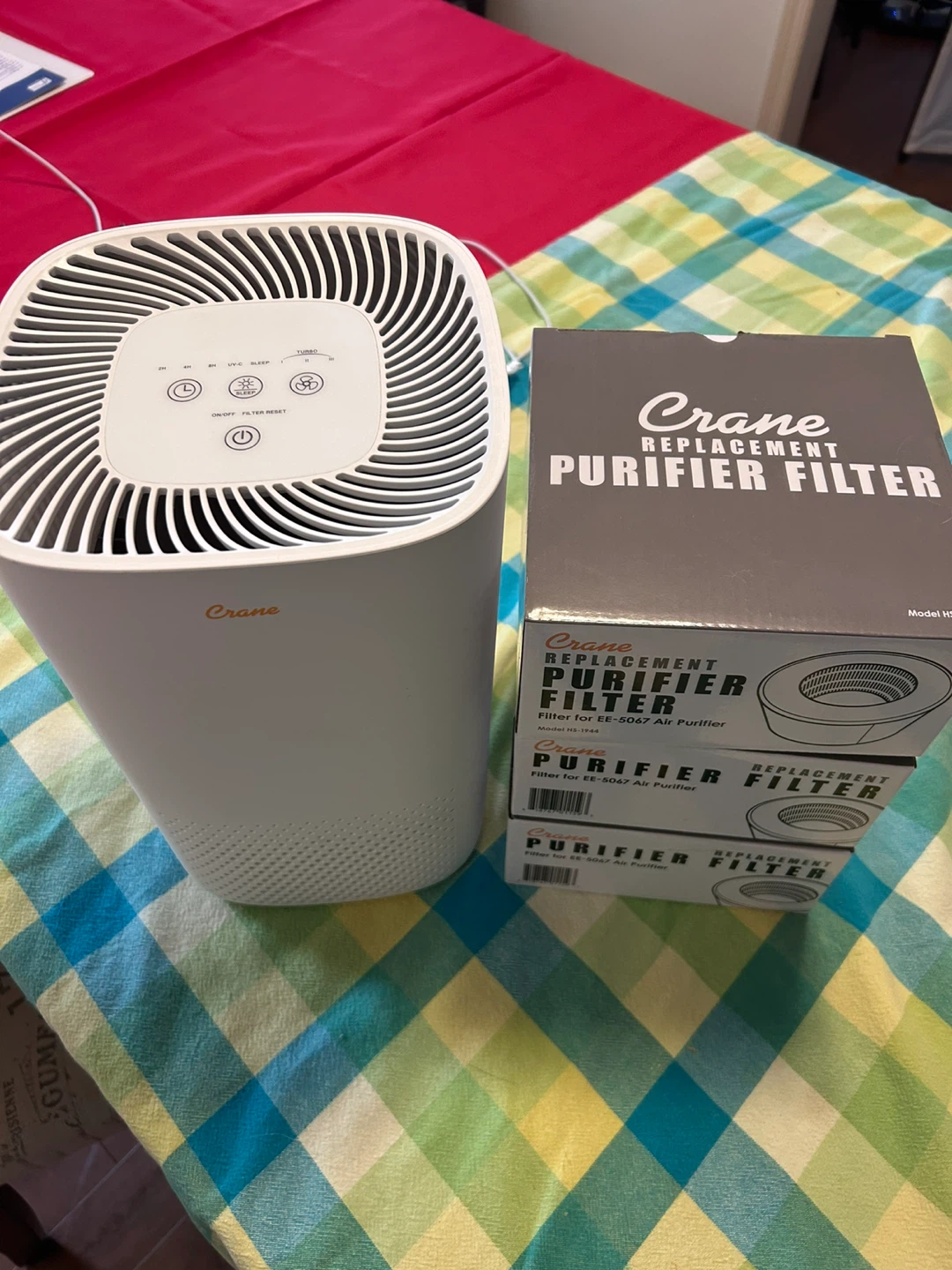 Crane Air Purifier with 3 Replacement Filters