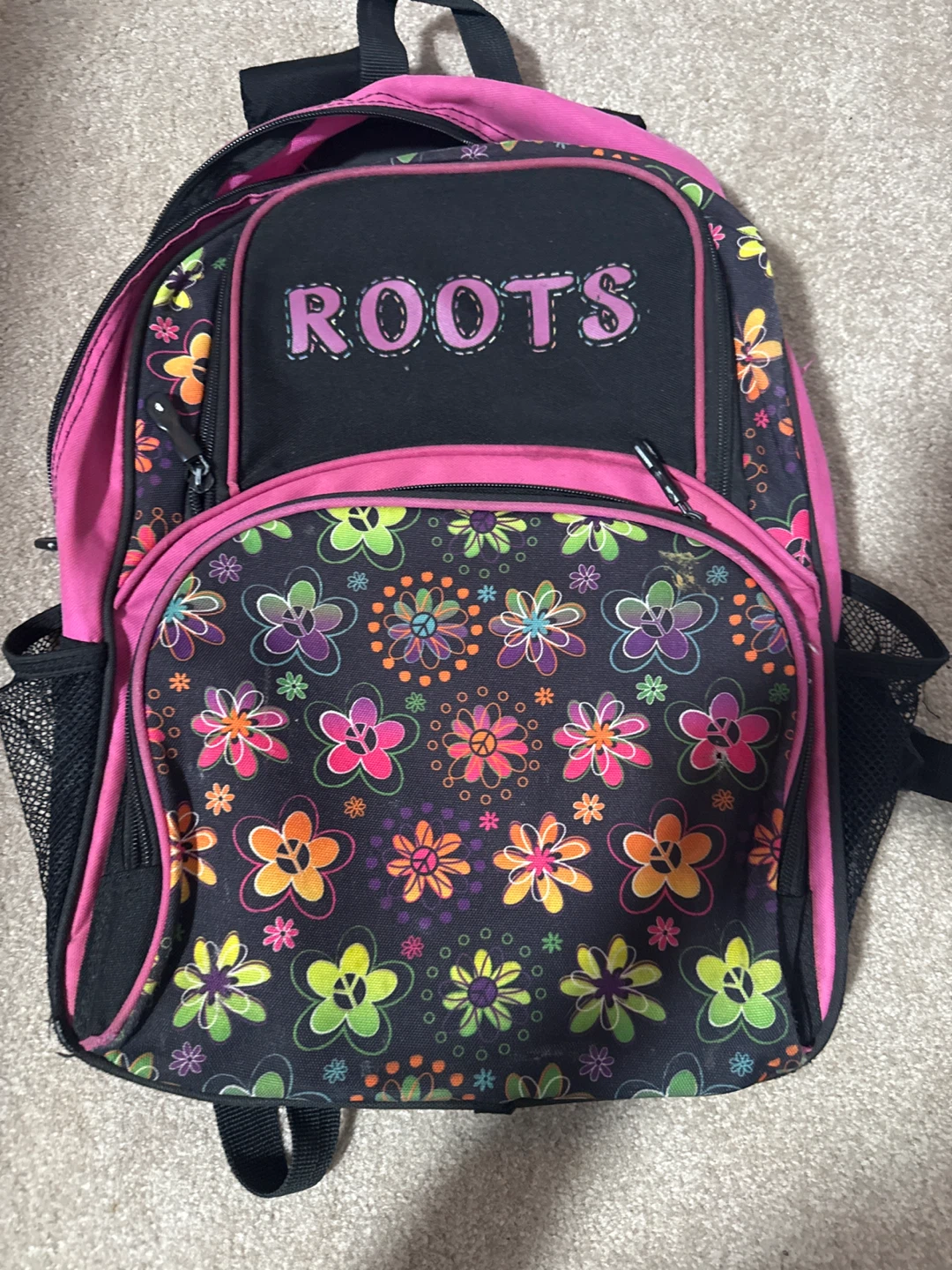 Roots Kids Backpack Pink Floral