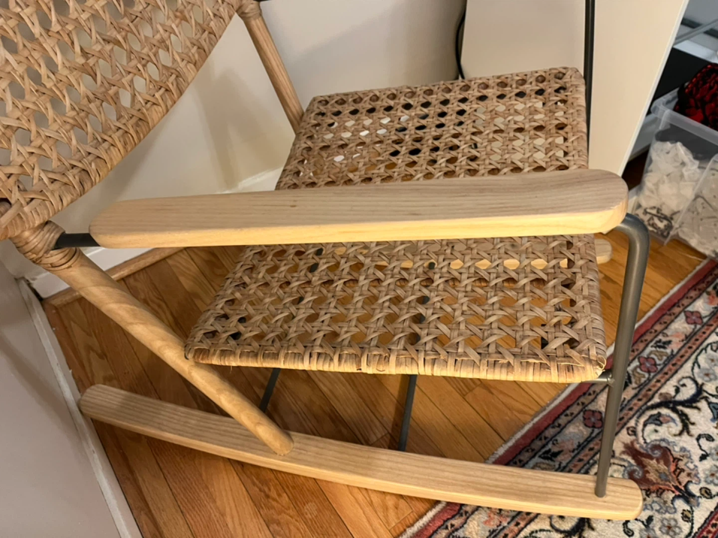 Woven Rattan and Wood Accent Chair - photo 3