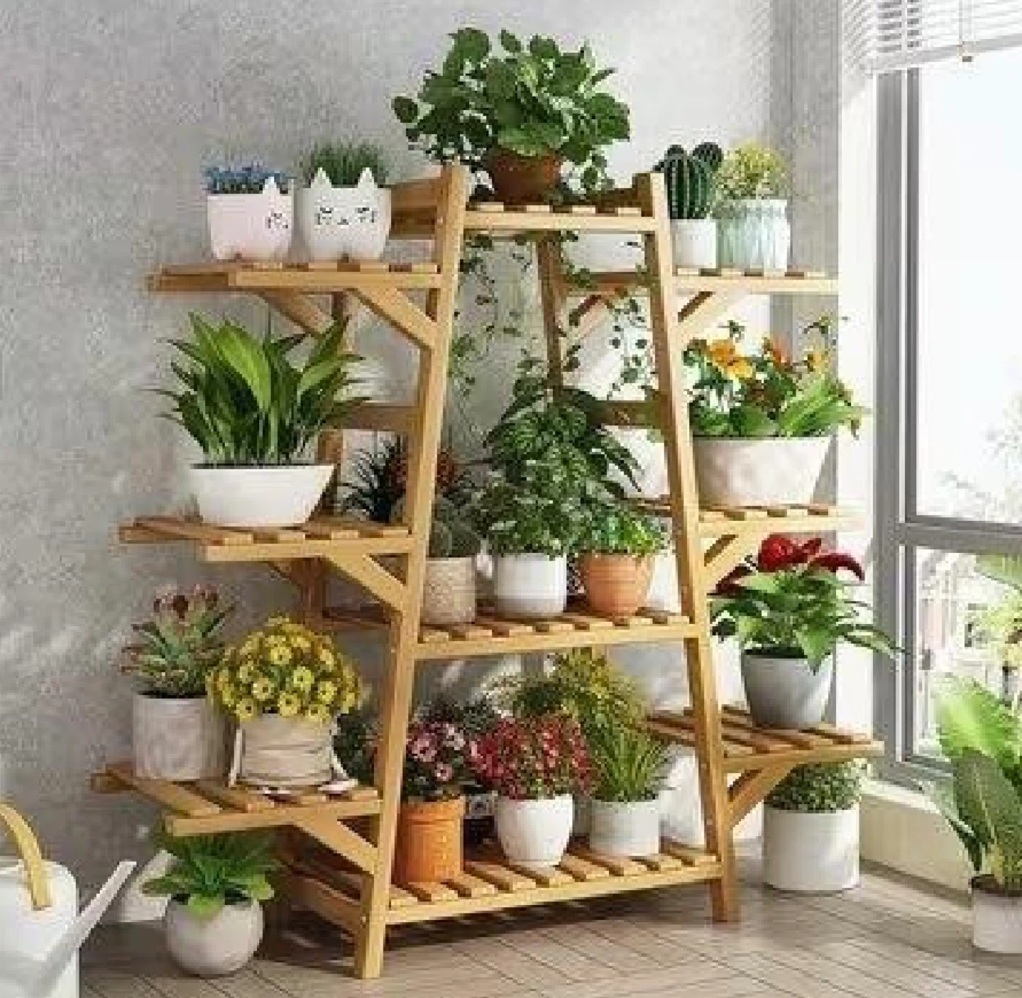 9-slots Bamboo Plant Rack - photo 3