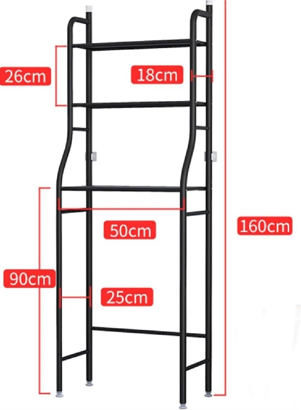 Over-The-Toilet Rack, Black - photo 2
