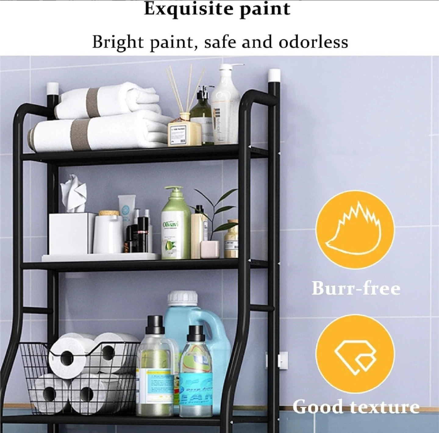 Over-The-Toilet Rack, Black - photo 3