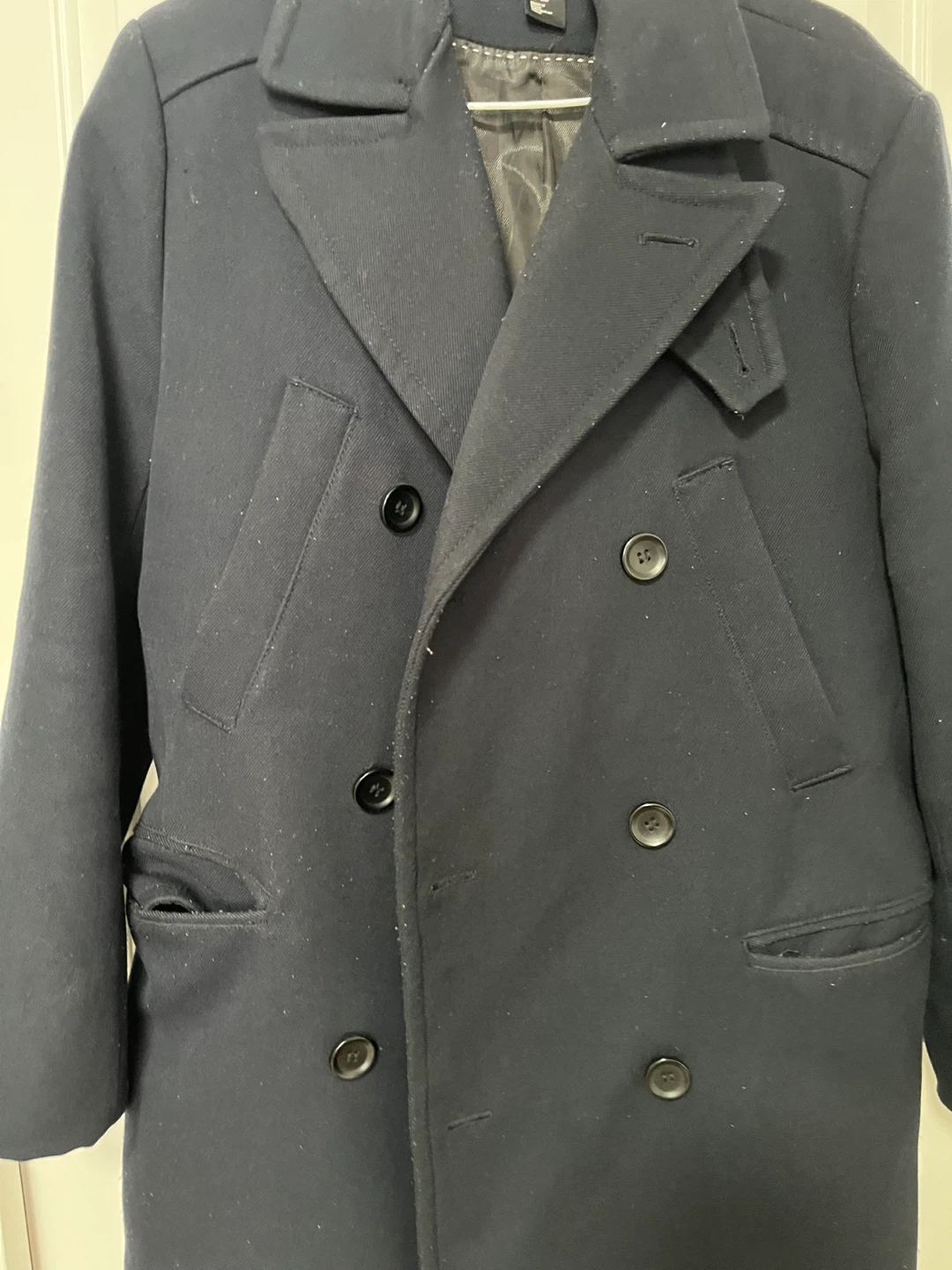 H&M Double-Breasted Wool Blend Pea Coat - photo 2
