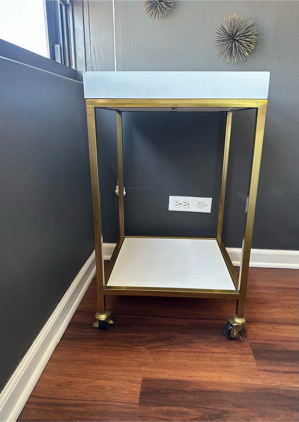 Target White & Gold Cart + Tray on Wheels