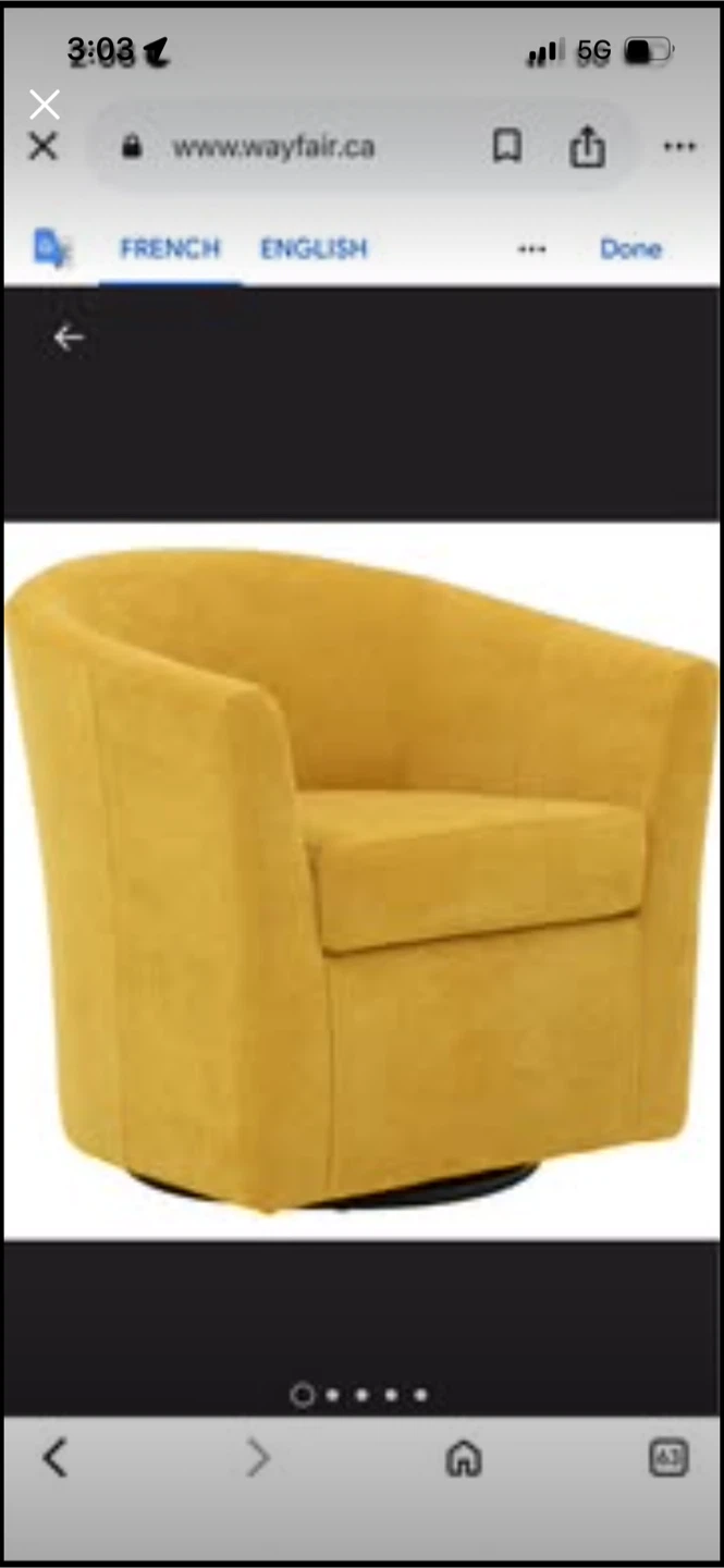 New Brand New Hansell 31" Swivel Half Barrel Chair