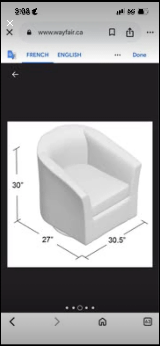 New Brand New Hansell 31" Swivel Half Barrel Chair - photo 3