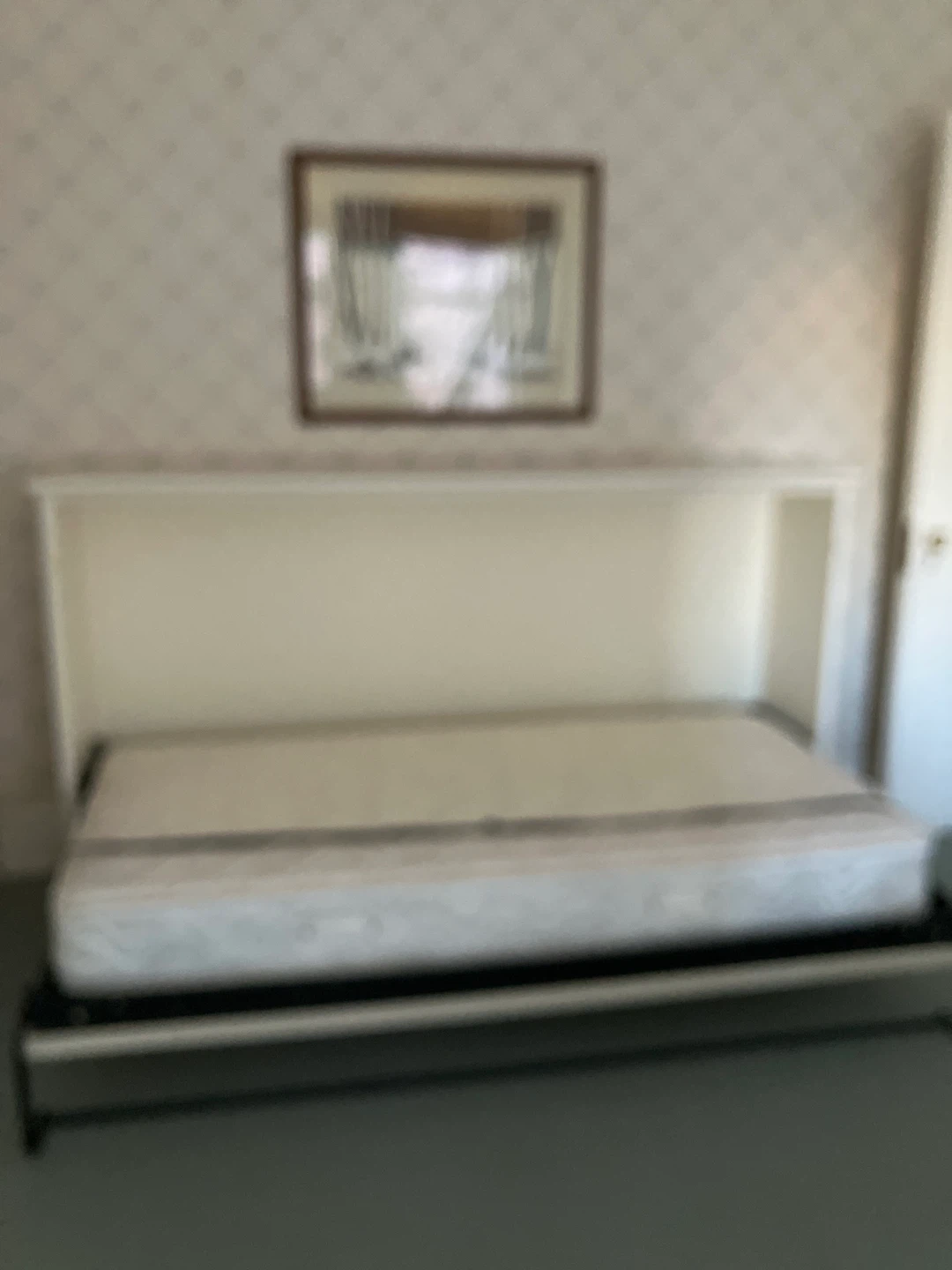White Murphy Bed Cabinet with Mattress - photo 2
