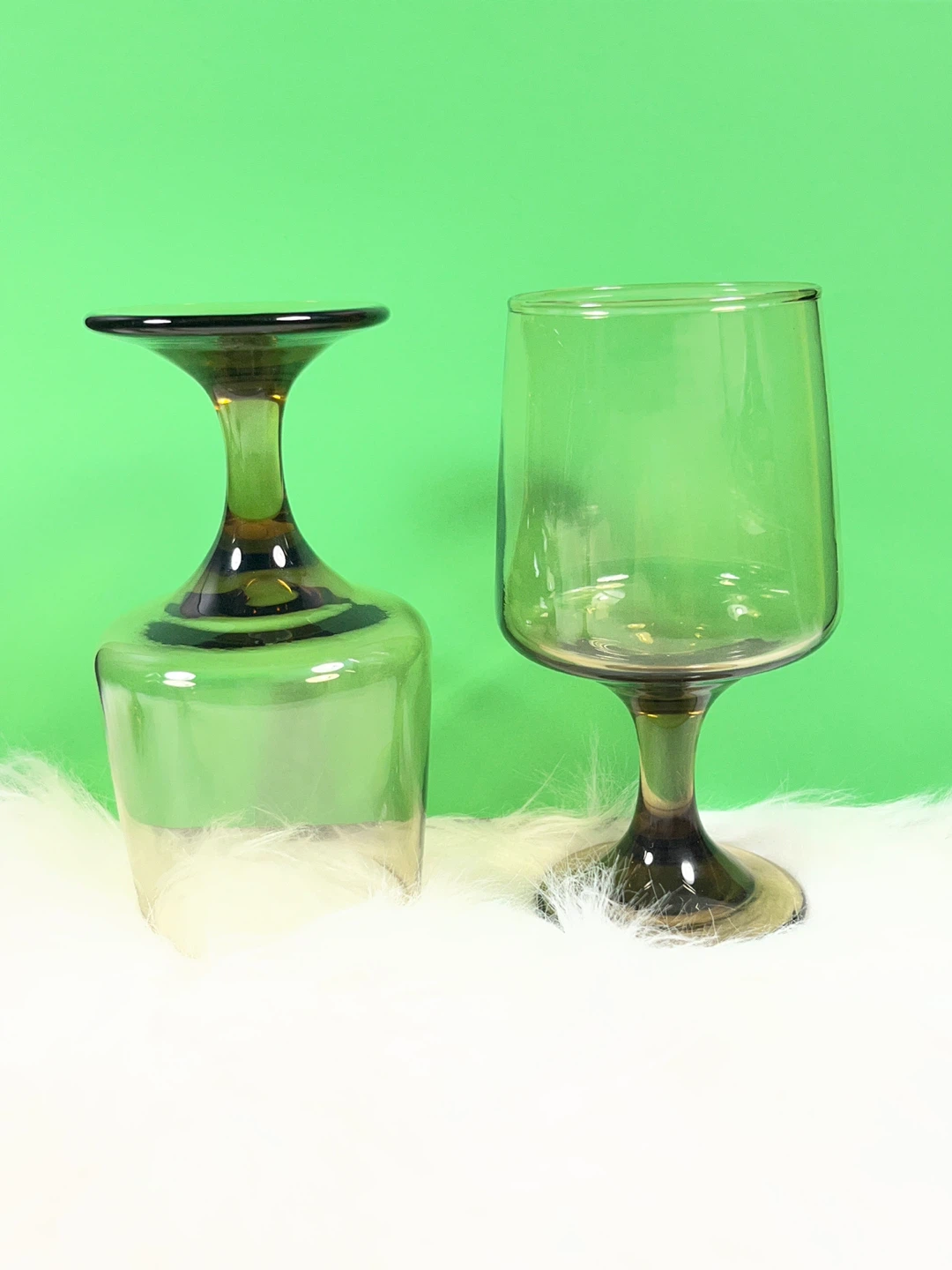 Set of 4 vintage Libbey Tawny Accent goblets - photo 3