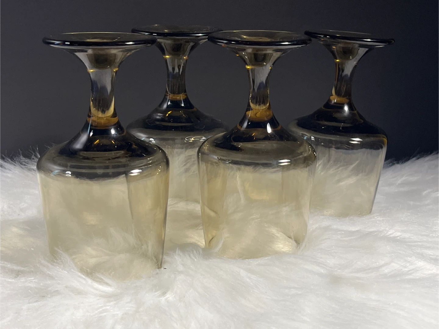 Set of 4 vintage Libbey Tawny Accent goblets - photo 2
