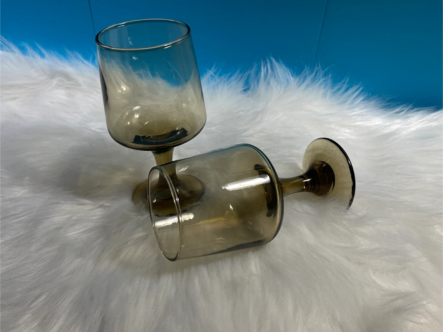 Set of 4 vintage Libbey Tawny Accent goblets - photo 5