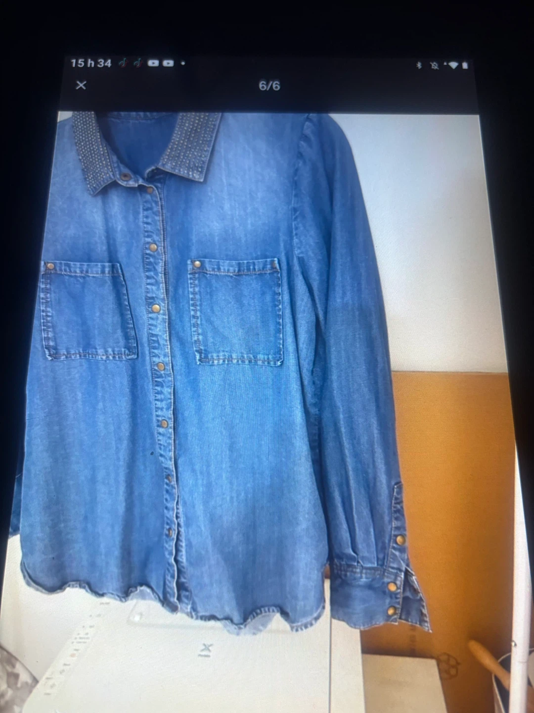 Chemisier en denim - photo 5