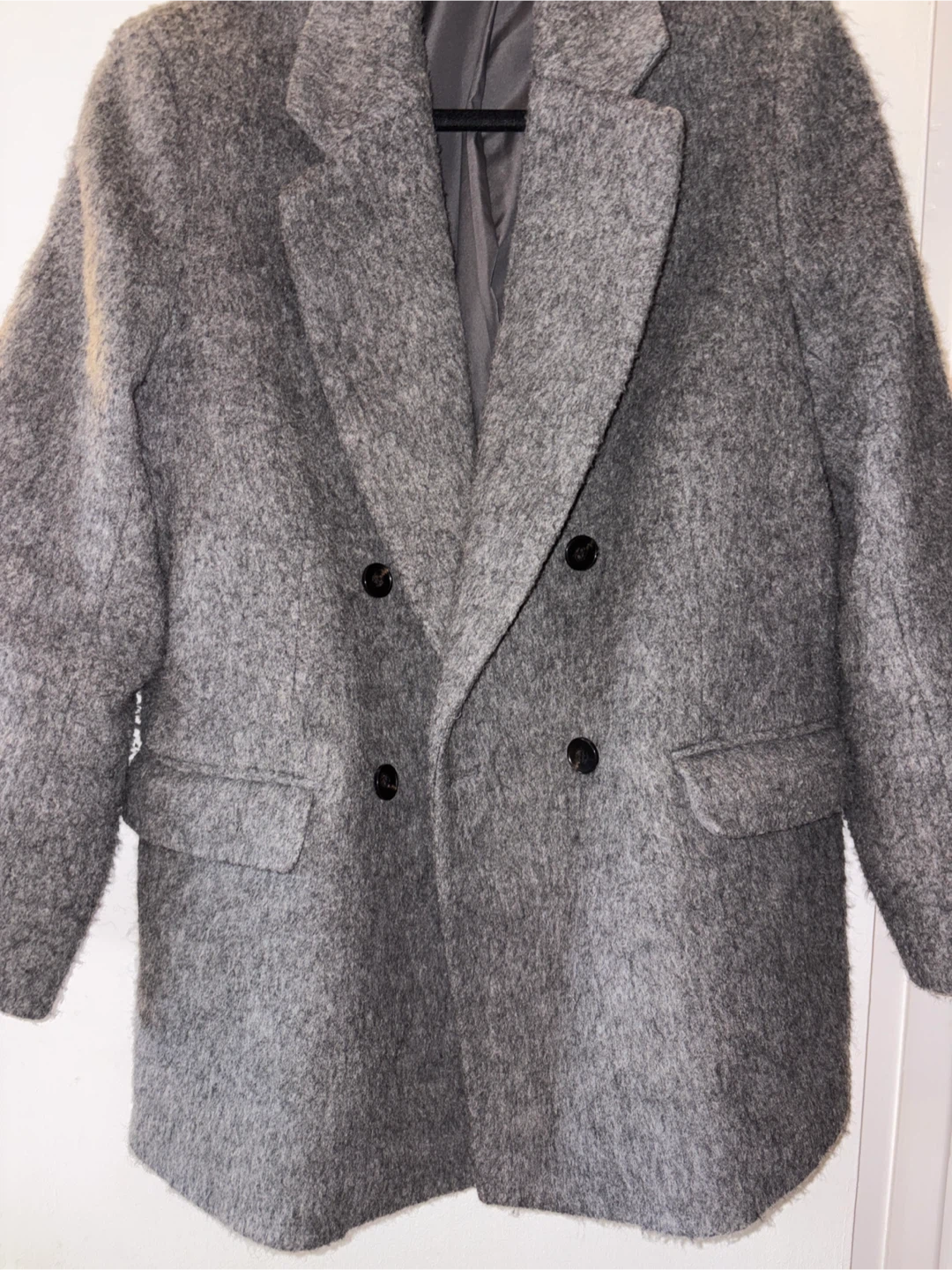 Grey Double-Breasted Blazer