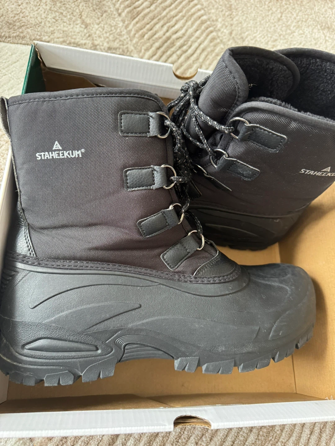 Staheekum Men’s Winter Boots - Black -Size 12