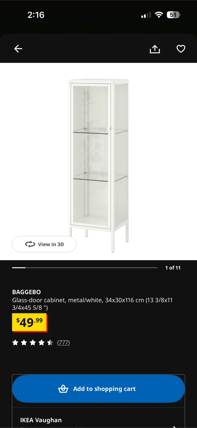 IKEA BAGGEBO Glass-door cabinet, white x2