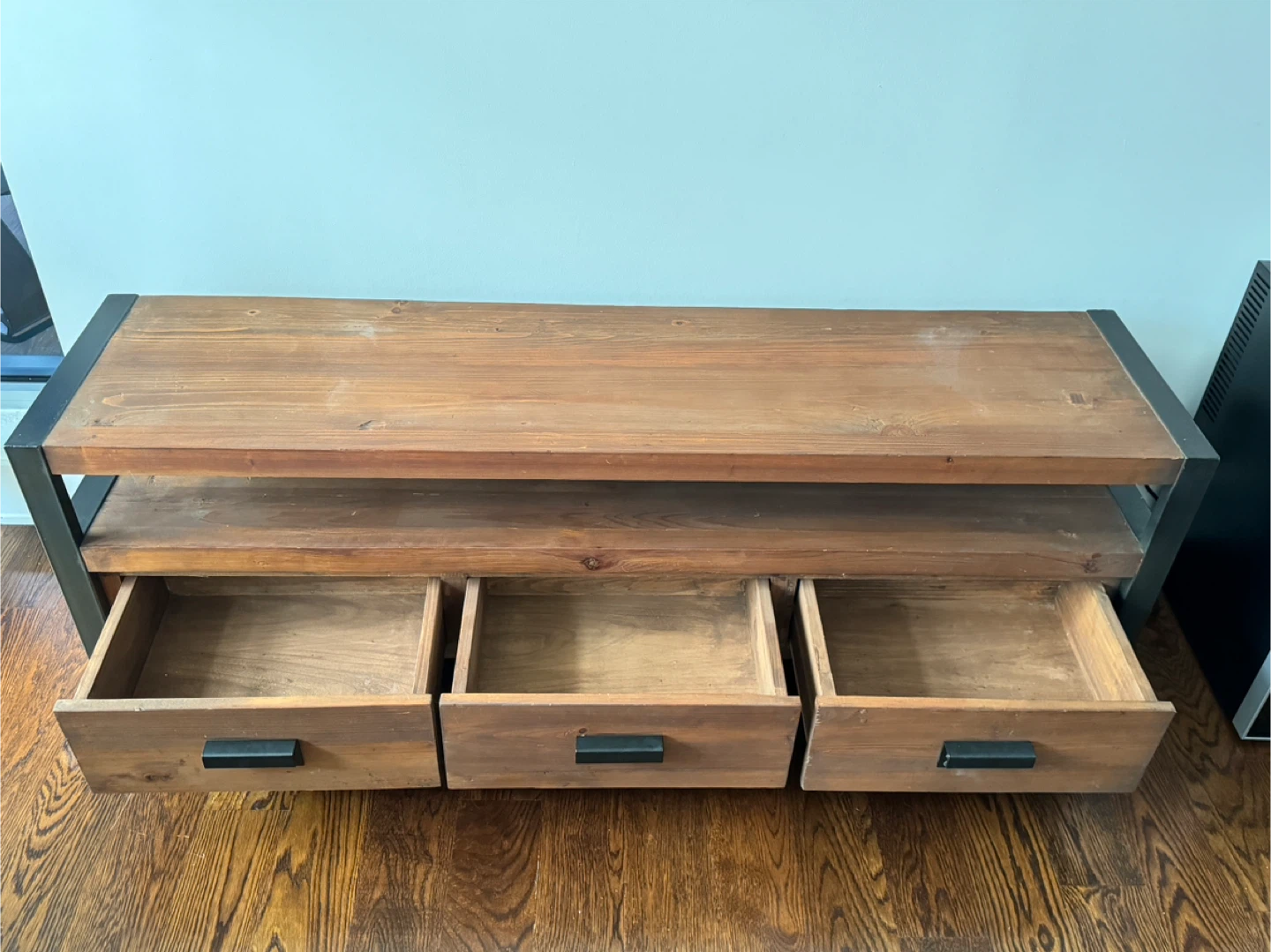 West Elm Wooden TV Stand with 3 Drawers - photo 3