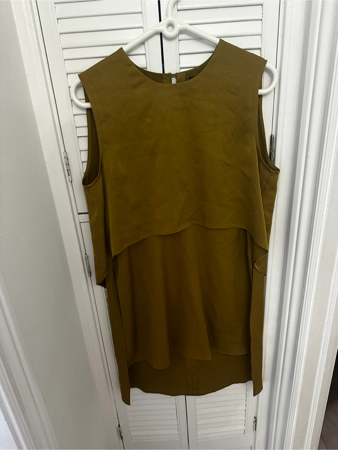 BCBG Women's Olive Green Layered Top