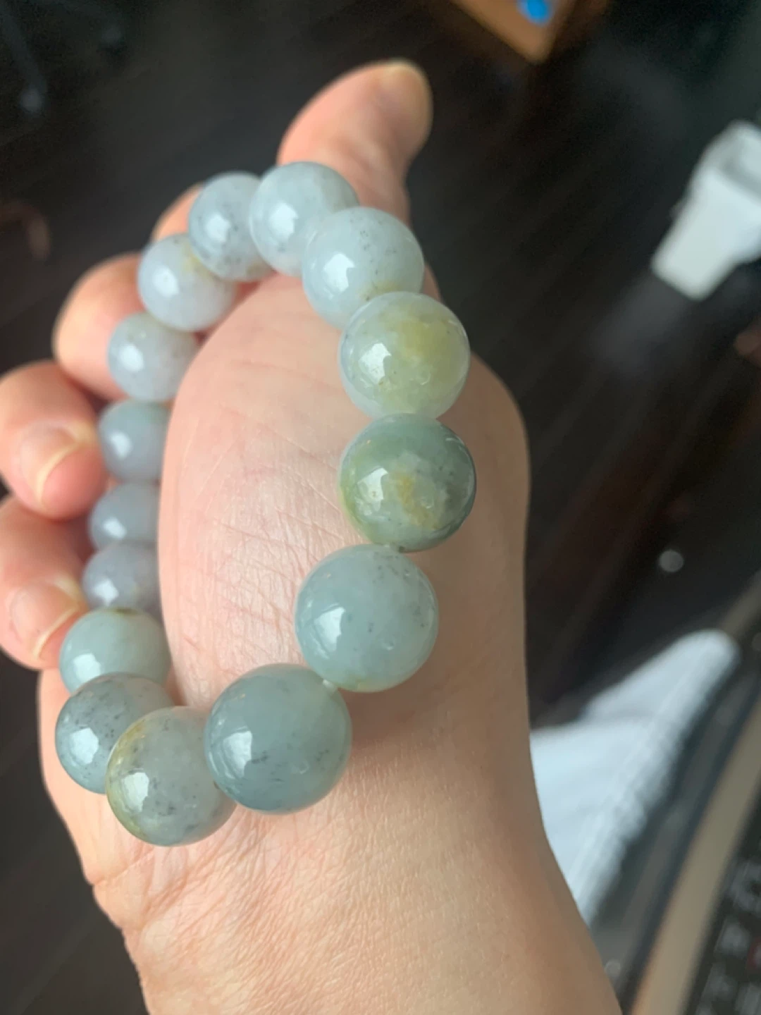 14mm Men's Nuobing Wuji Jadeite Bracelet - photo 4