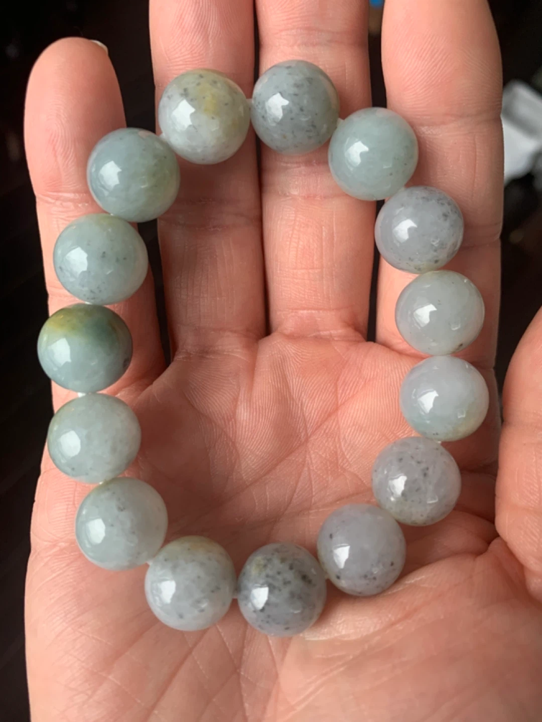 14mm Men's Nuobing Wuji Jadeite Bracelet - photo 2