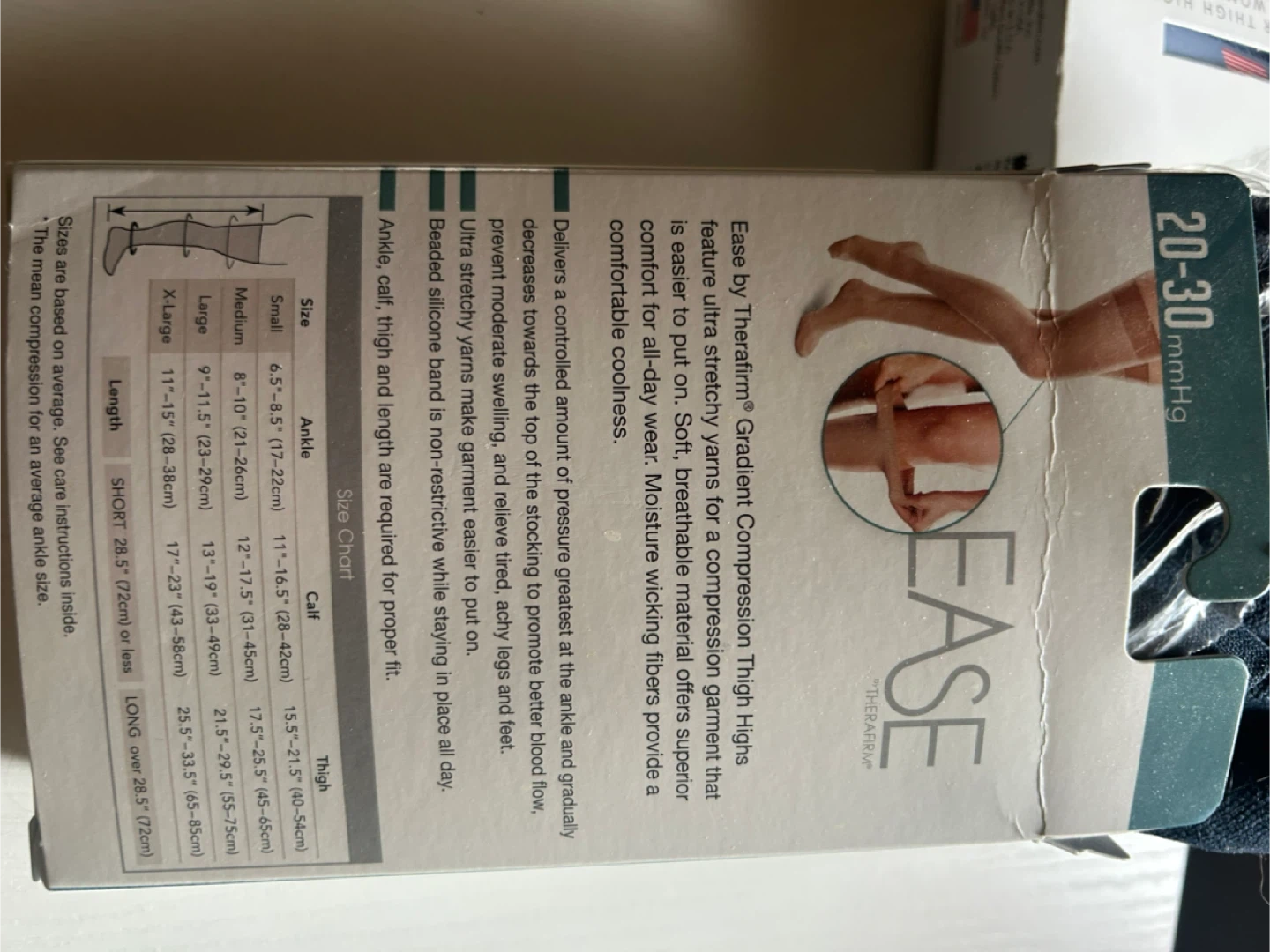 TheraFirm Ease Opaque Thigh High Compression Stockings L/G Navy - photo 2