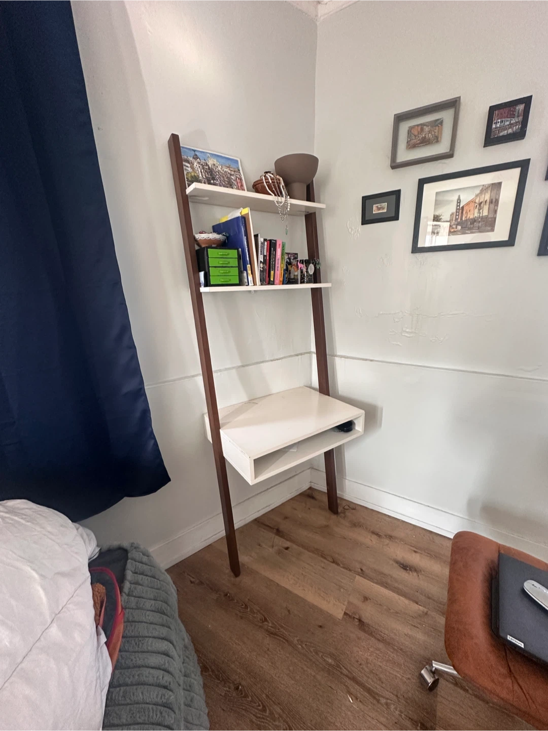West Elm Leaning Ladder Bookshelf Desk - photo 2