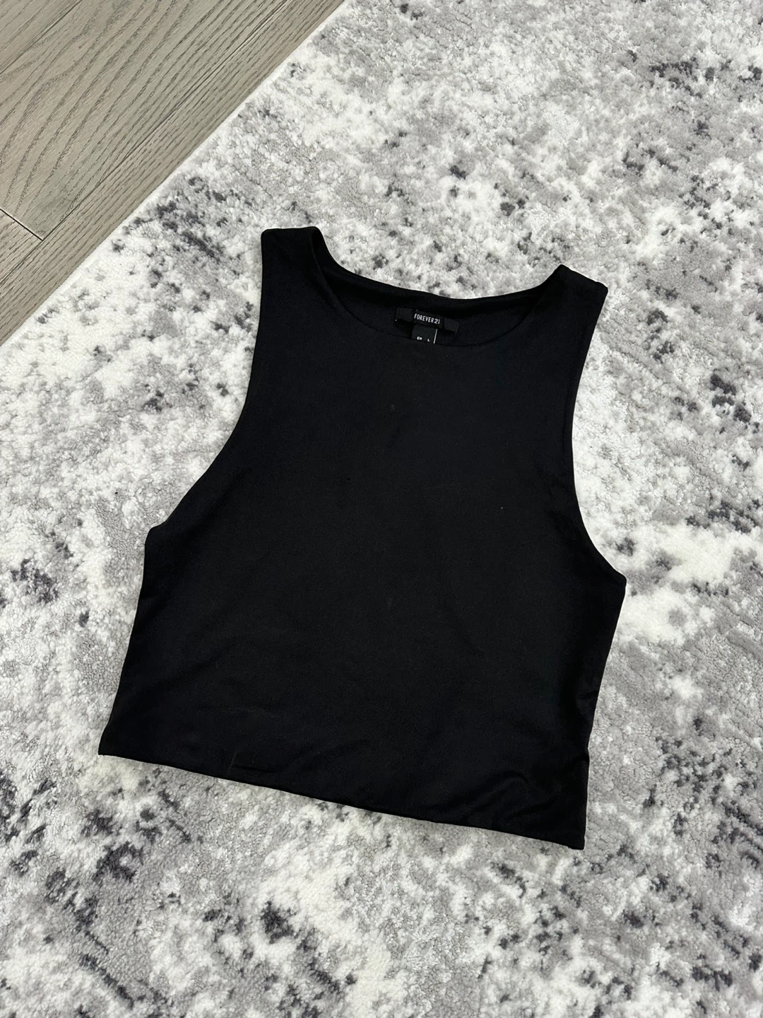 Forever 21 Black Cropped Tank Top