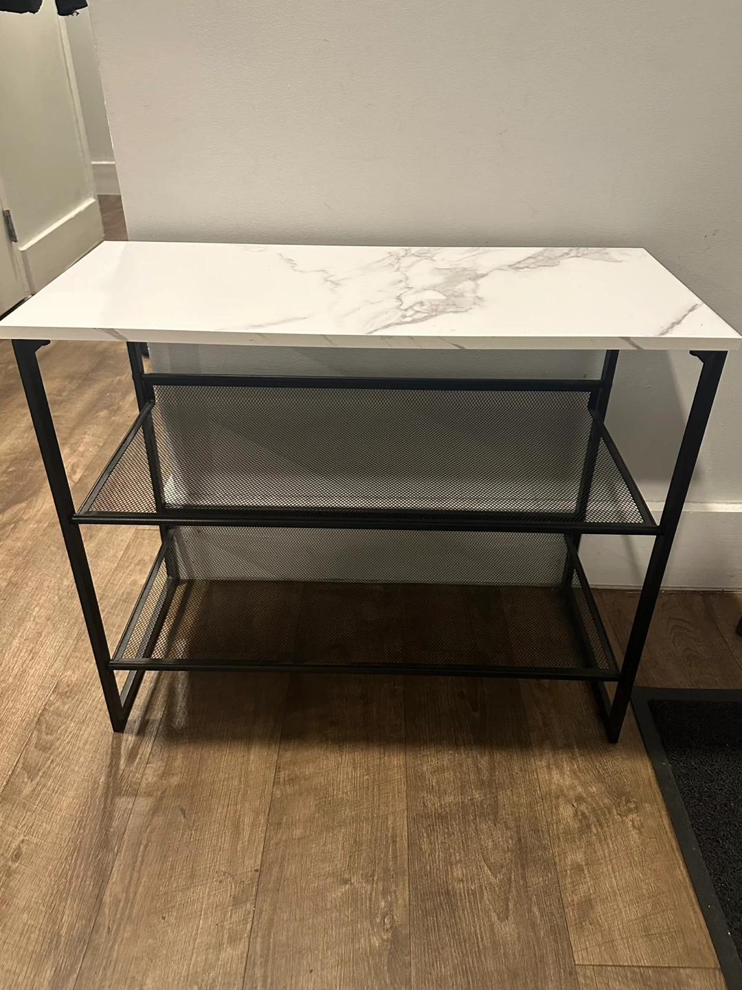 White Marble Shoe Rack Bench