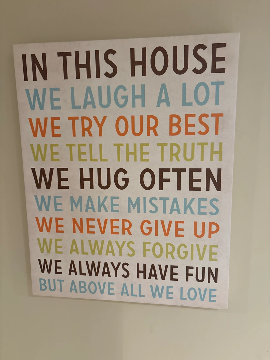 In This House Canvas Wall Art