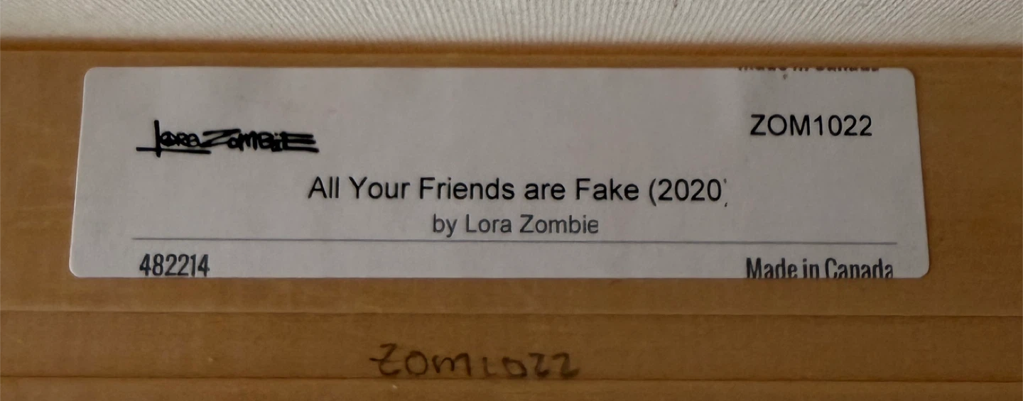 Lora Zombie "All Your Friends are Fake" Canvas Print - photo 3