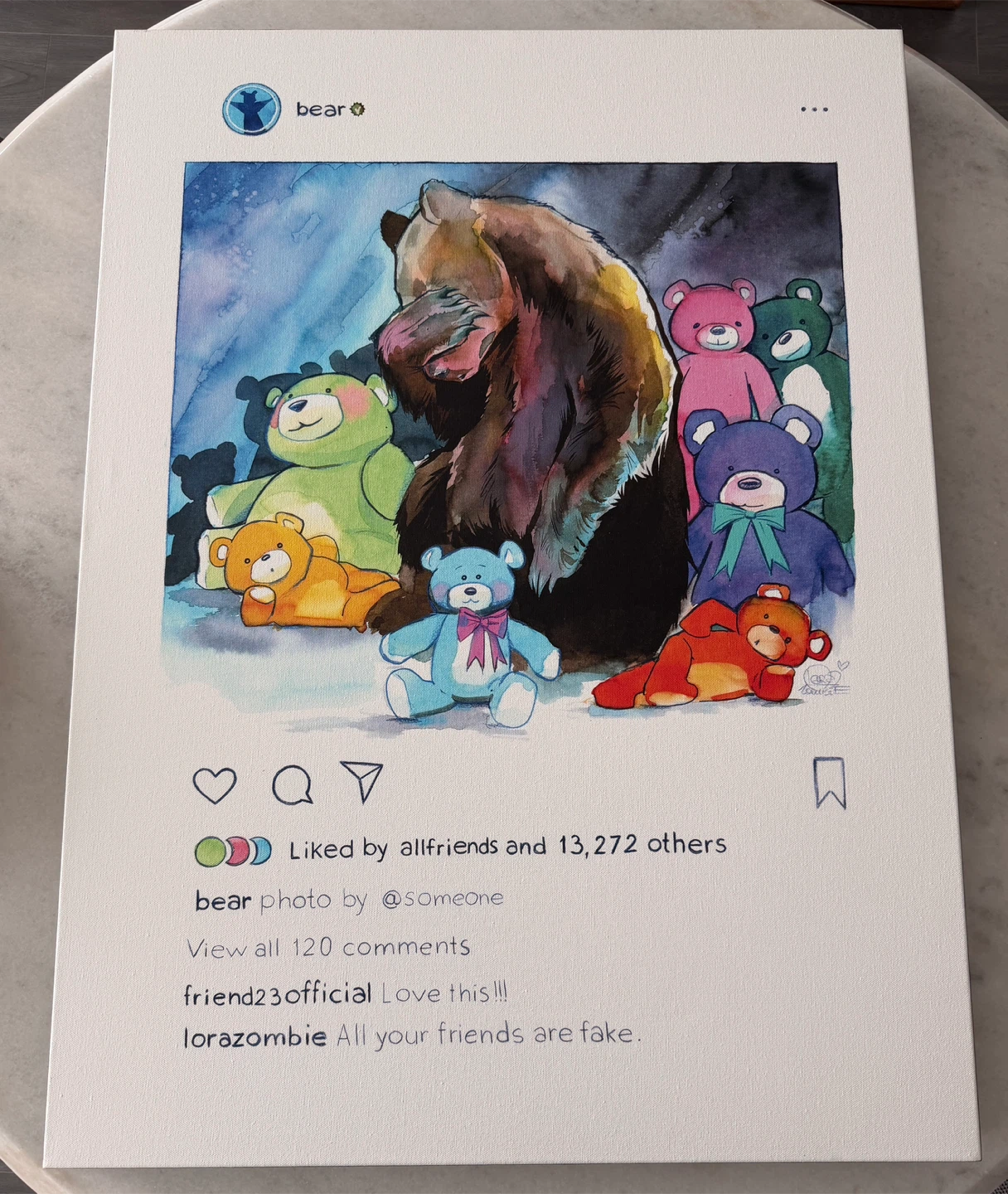 Lora Zombie "All Your Friends are Fake" Canvas Print