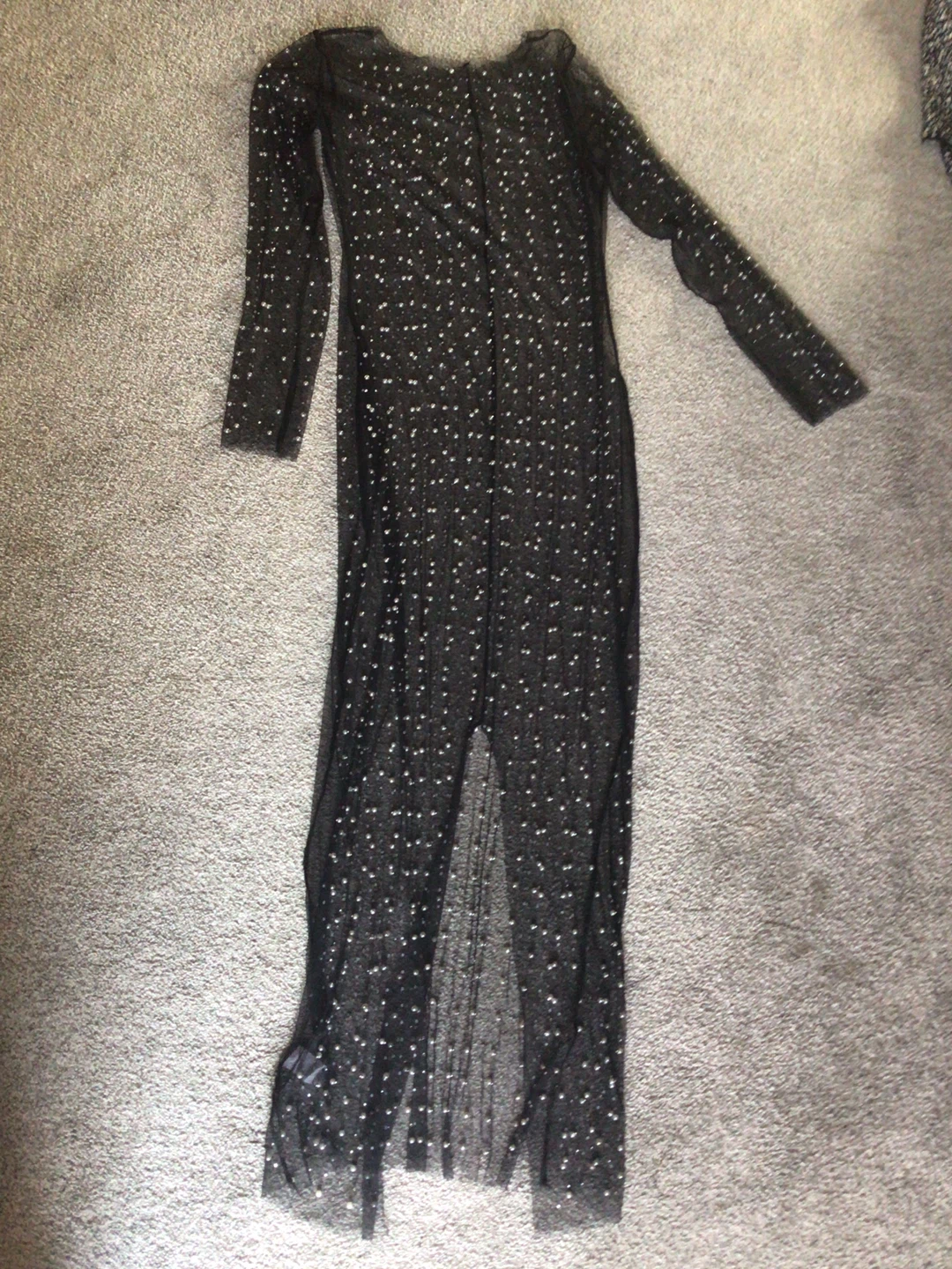 Black Mesh Sparkle Maxi Dress