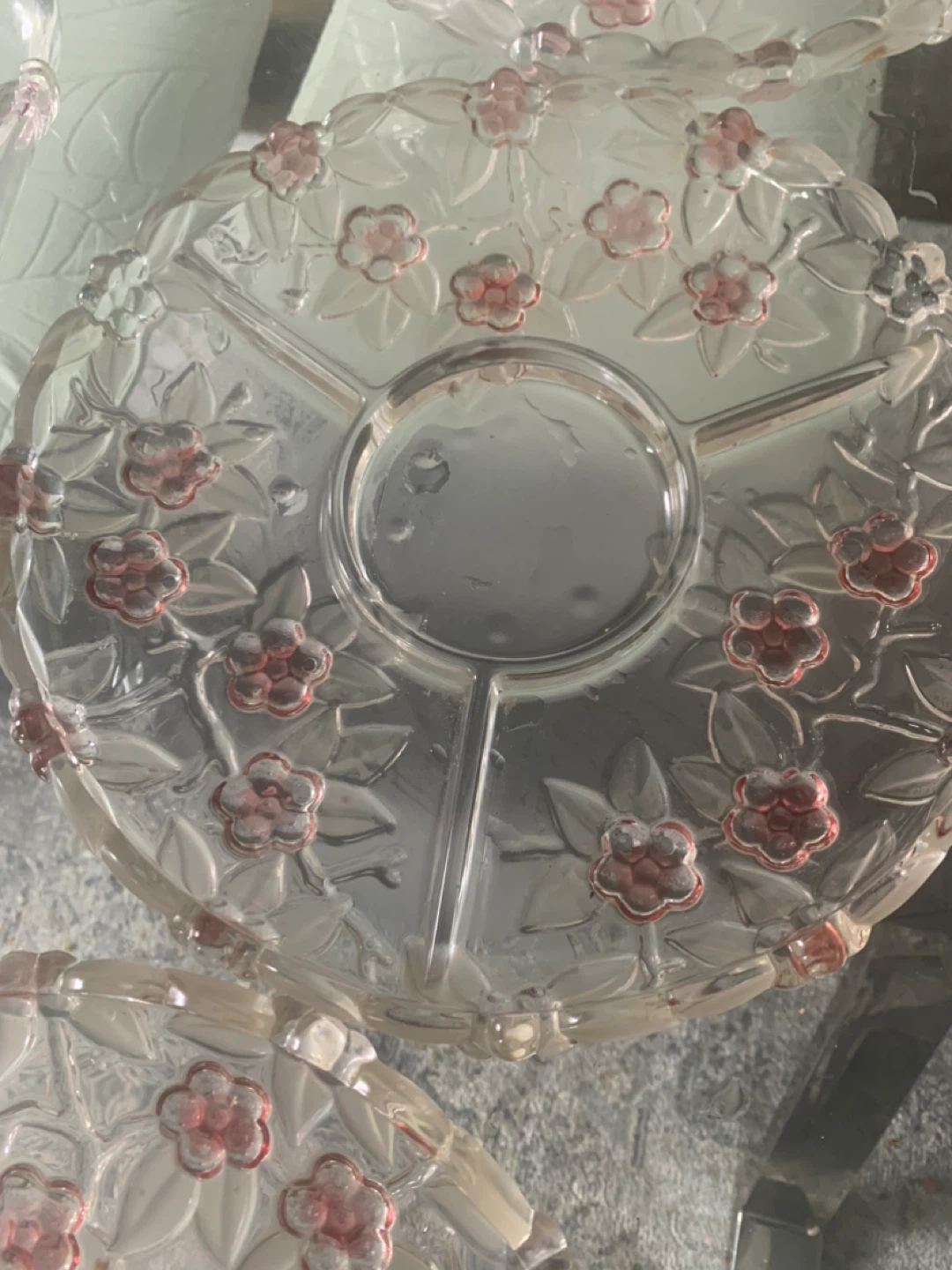 8 pieces Glass serving platter and bowl set with floral design - photo 4