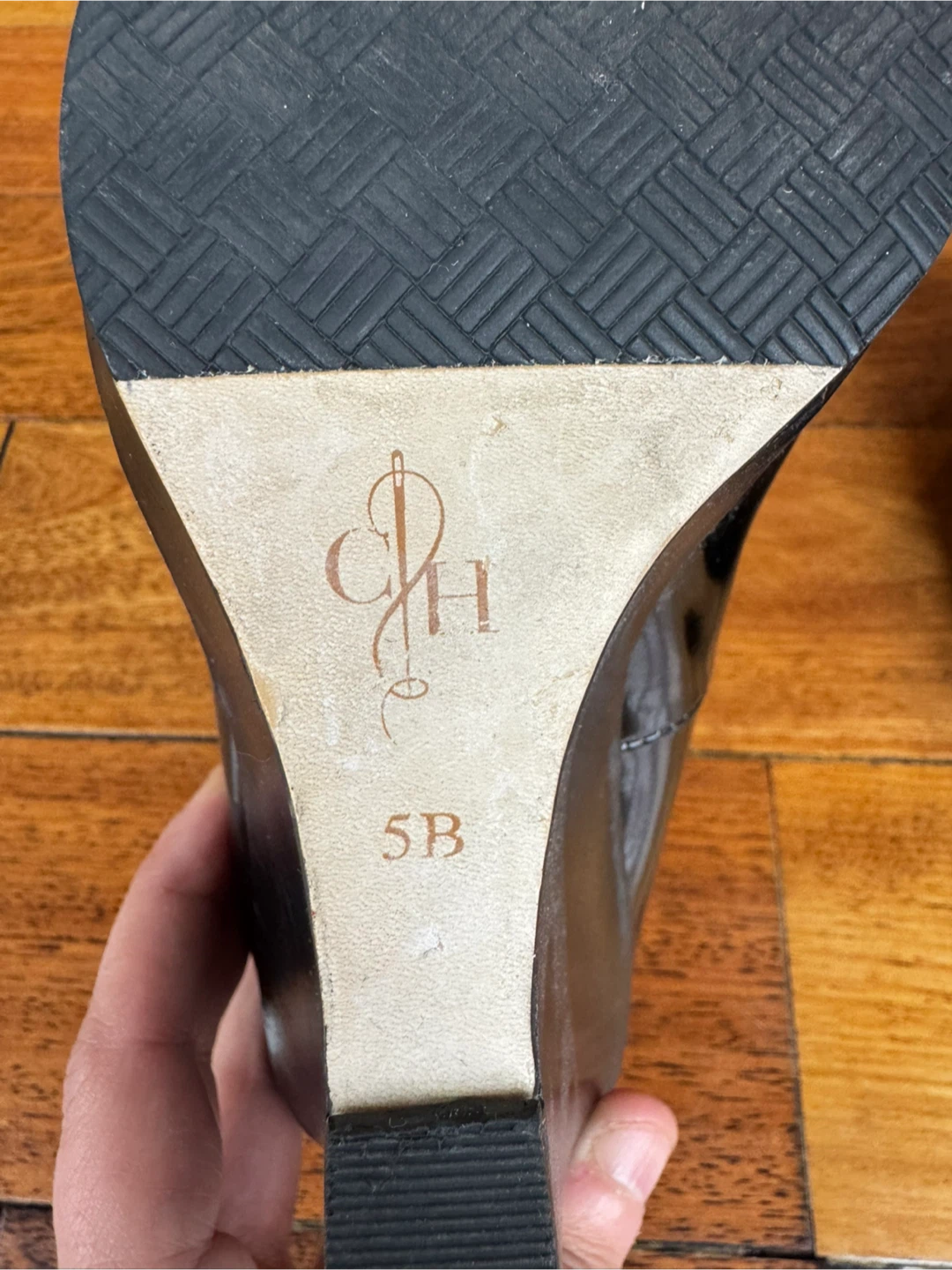 Cole Haan Black Patent Wedge Heels Size 5 - photo 3