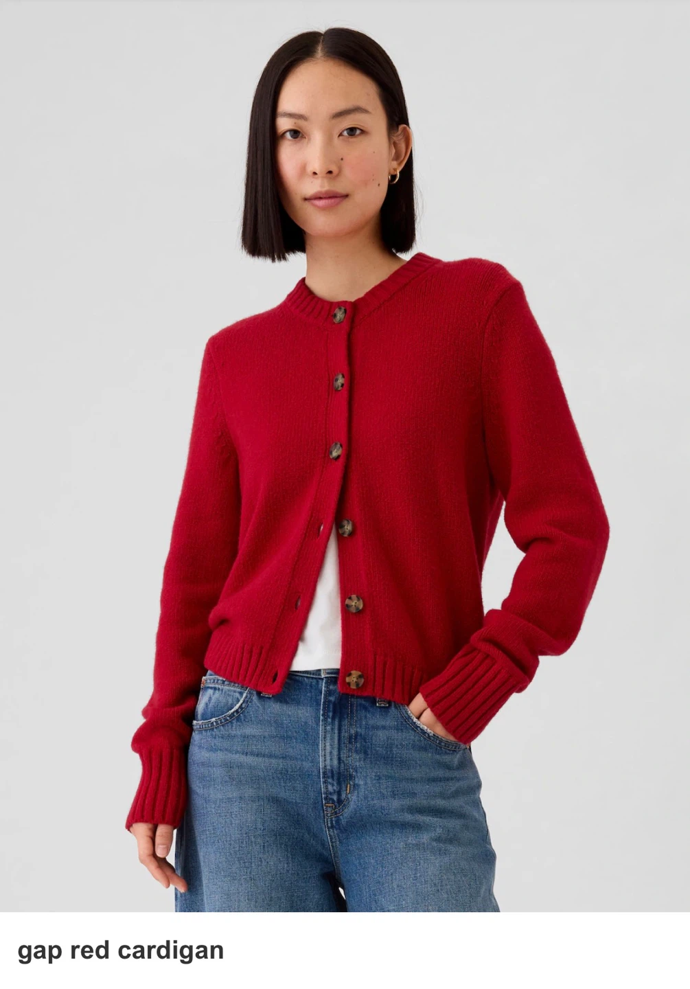 GAP Red Button-Up Cardigan - Size Small Petite