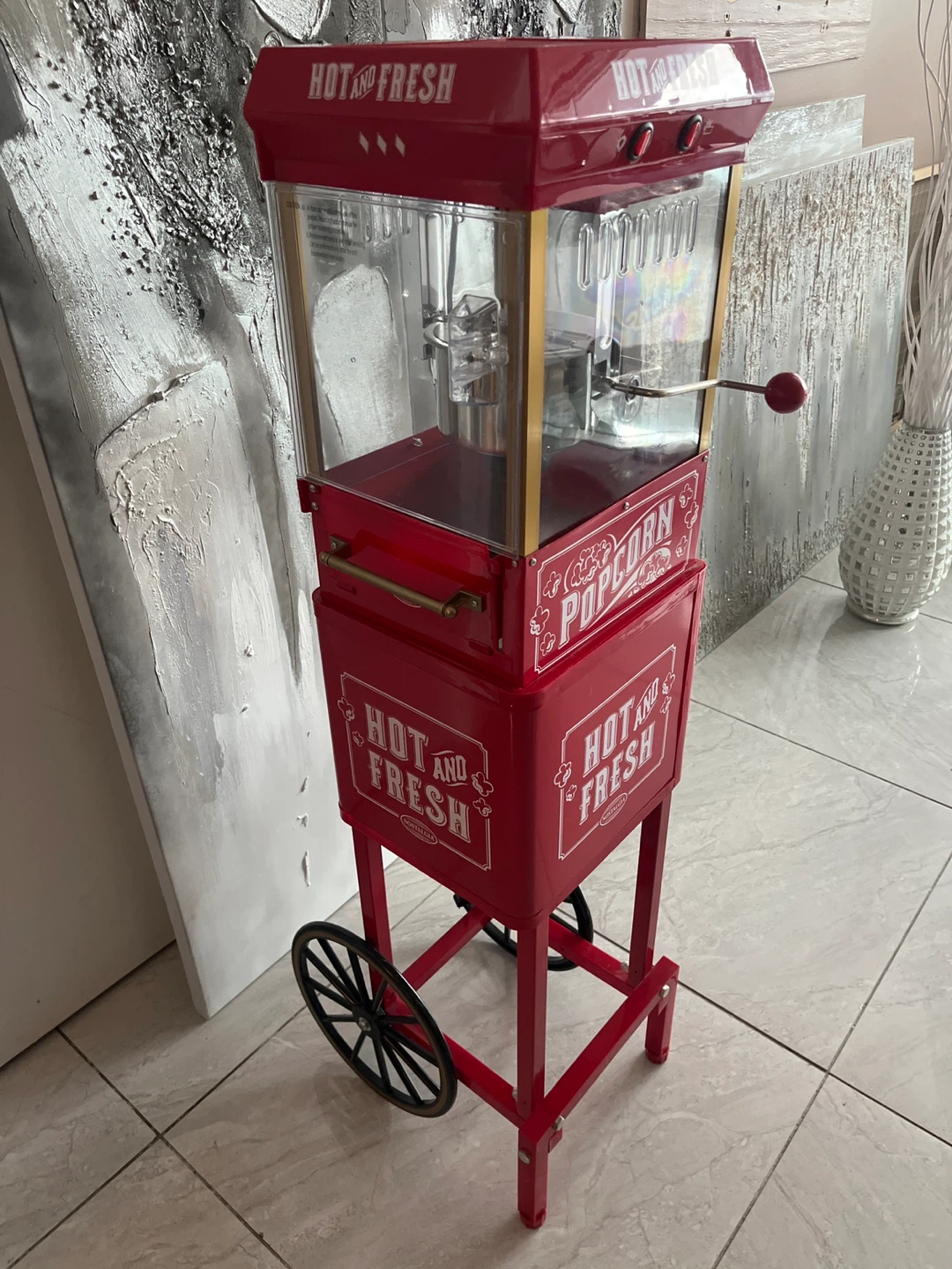Nostalgia Red Popcorn Cart