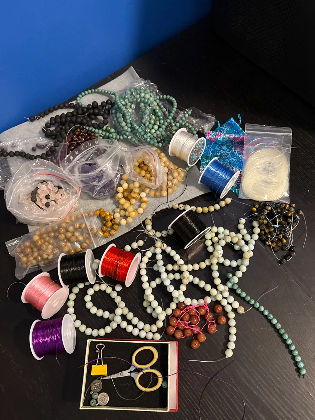 Assorted Gemstone Beads and Jewellery Making Supplies