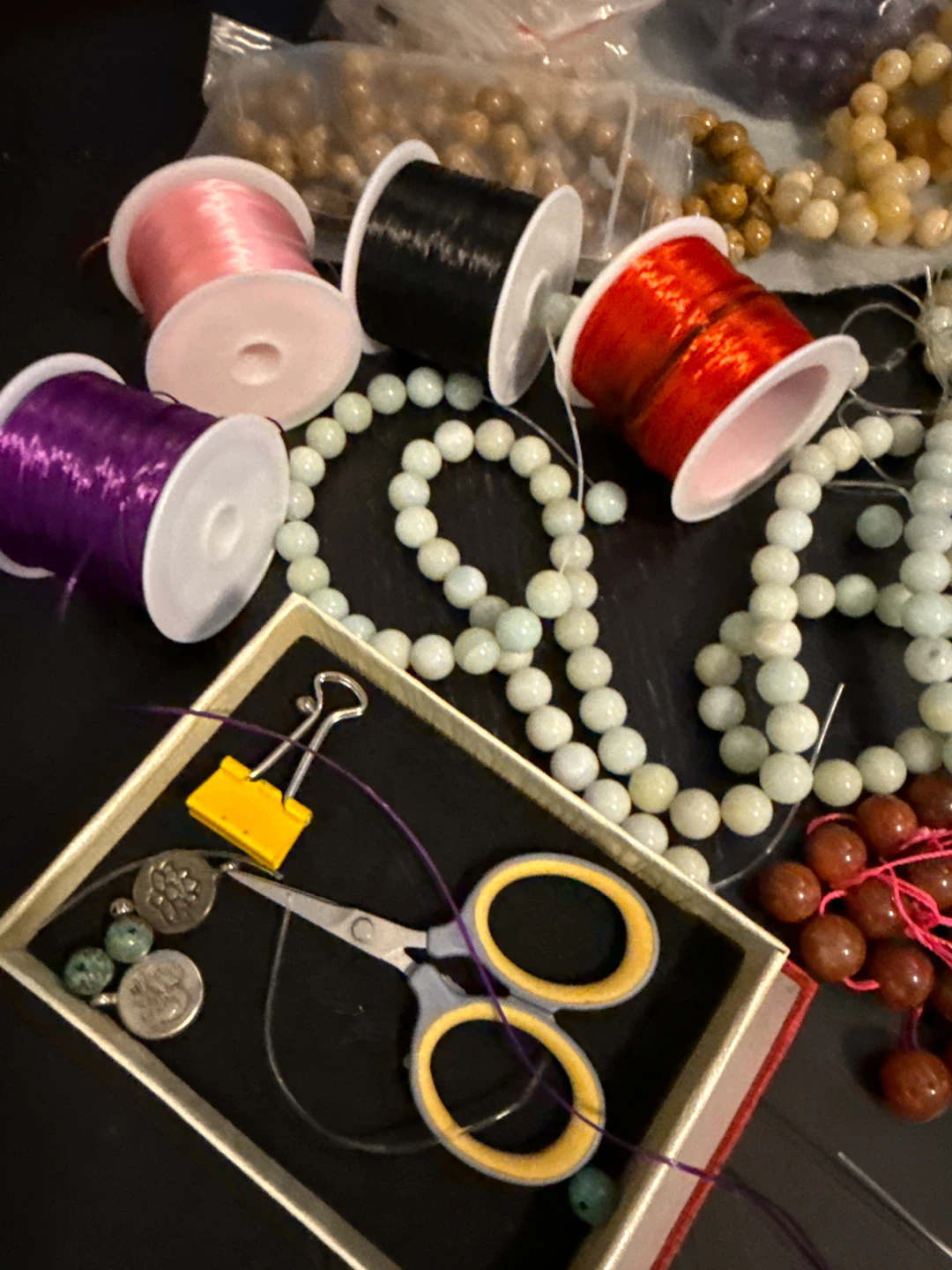 Assorted Gemstone Beads and Jewellery Making Supplies - photo 3